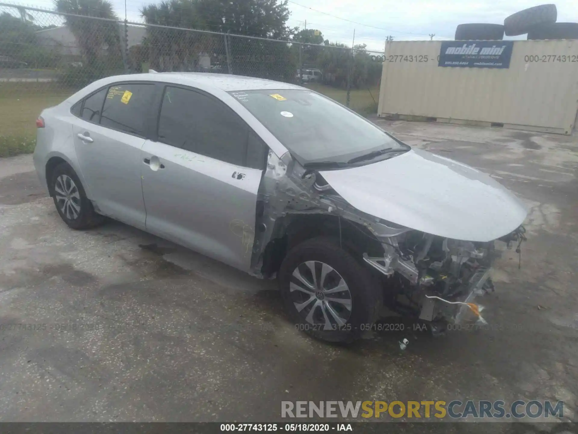 1 Photograph of a damaged car JTDEBRBE1LJ005963 TOYOTA COROLLA 2020