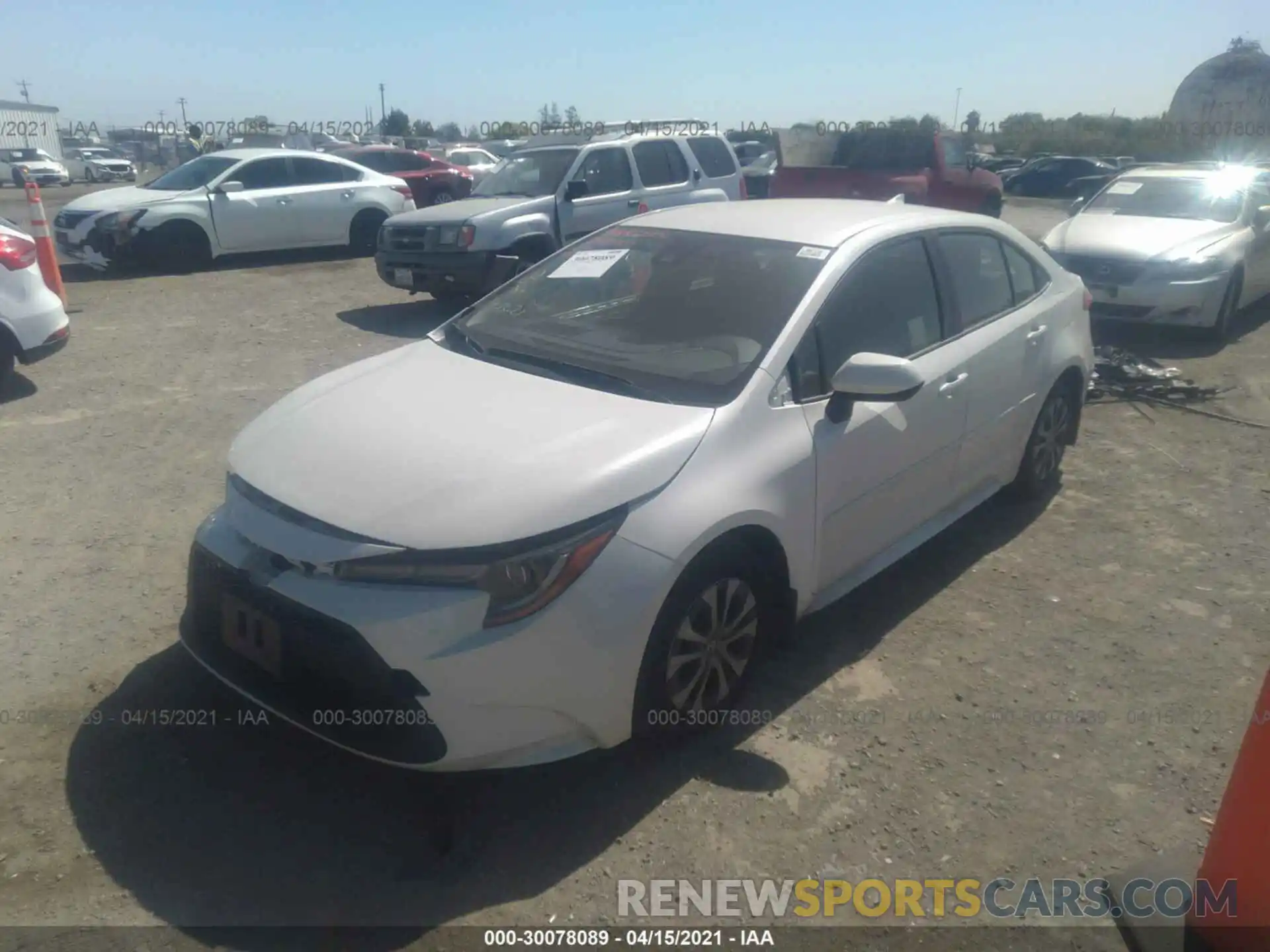 2 Photograph of a damaged car JTDEBRBE1LJ007146 TOYOTA COROLLA 2020