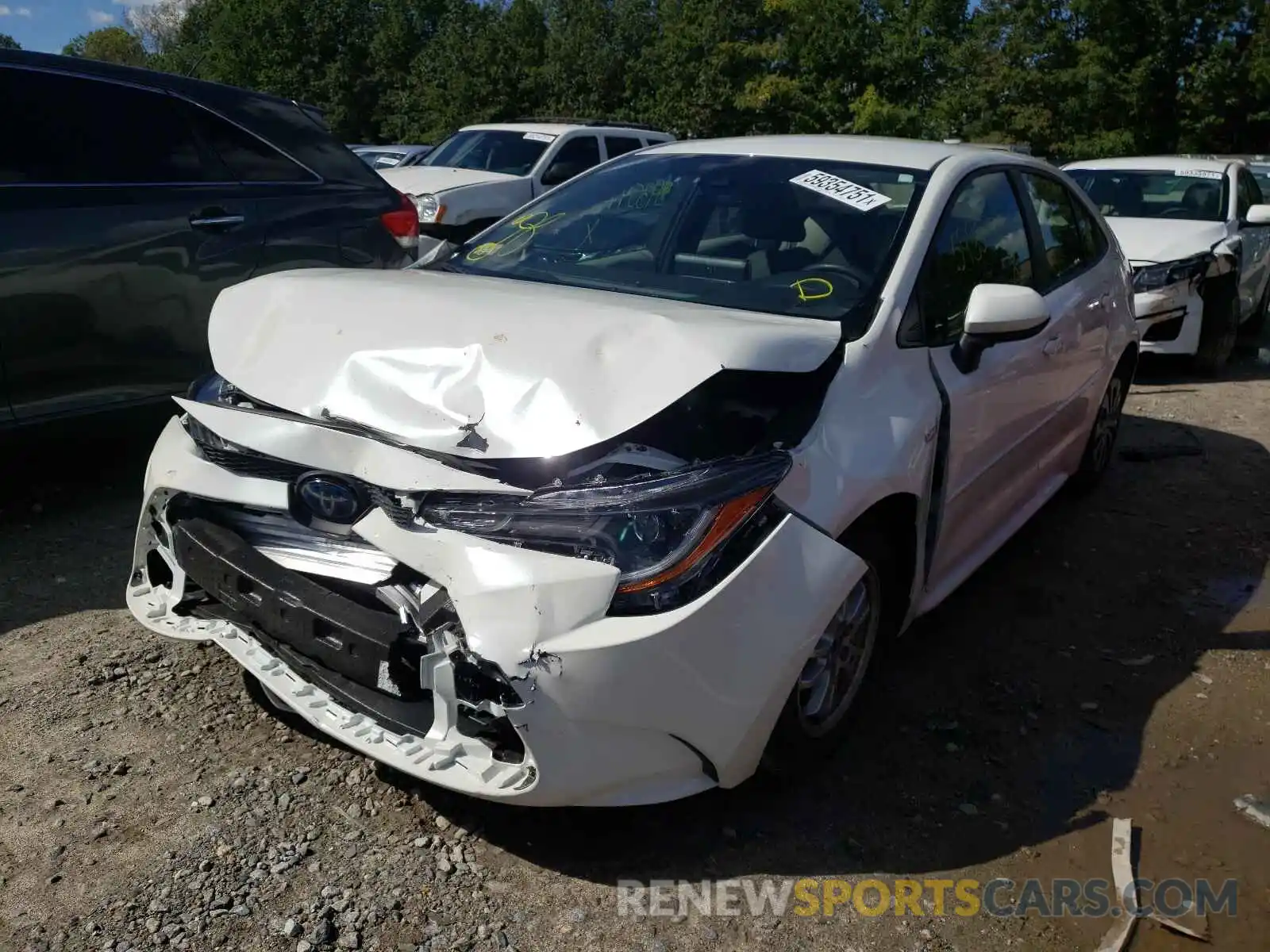 2 Photograph of a damaged car JTDEBRBE1LJ007860 TOYOTA COROLLA 2020