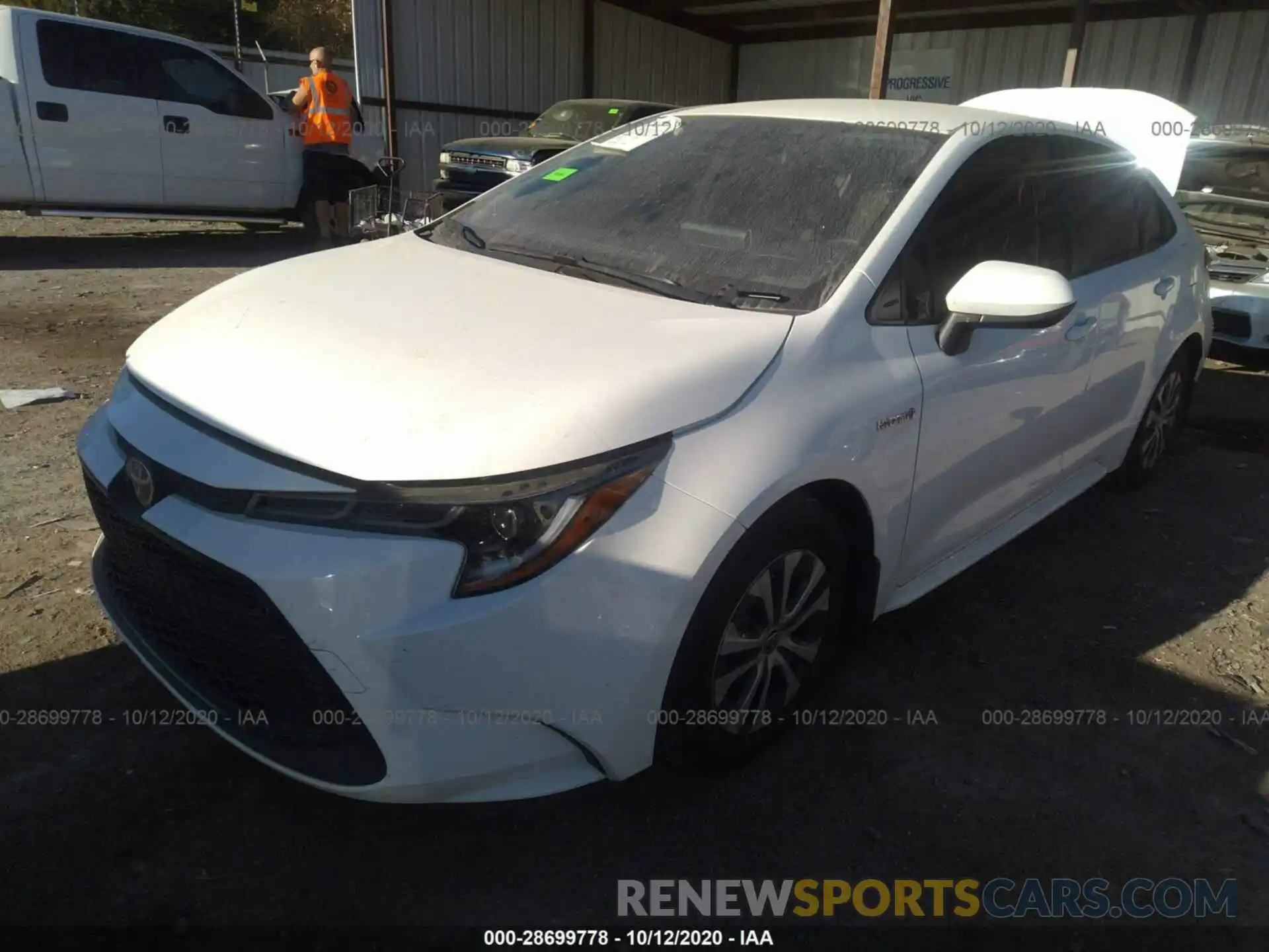 2 Photograph of a damaged car JTDEBRBE1LJ015148 TOYOTA COROLLA 2020