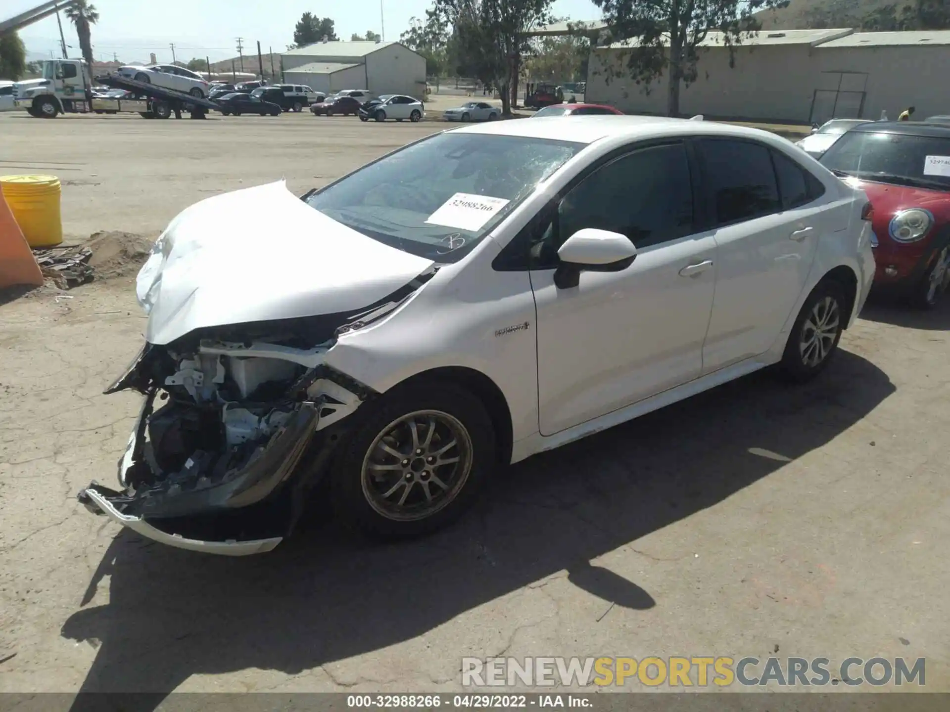 2 Photograph of a damaged car JTDEBRBE1LJ015201 TOYOTA COROLLA 2020