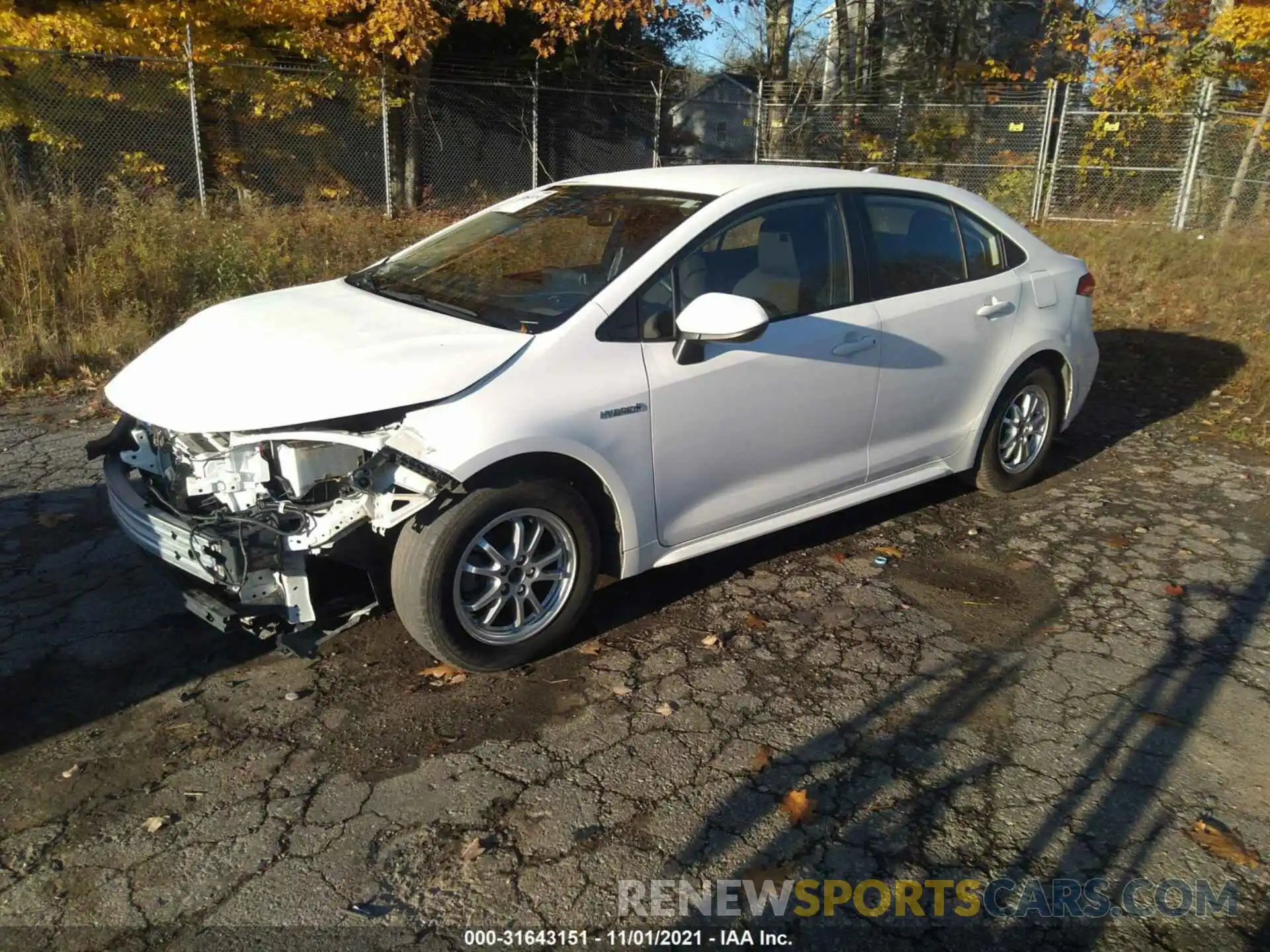 2 Photograph of a damaged car JTDEBRBE1LJ015215 TOYOTA COROLLA 2020