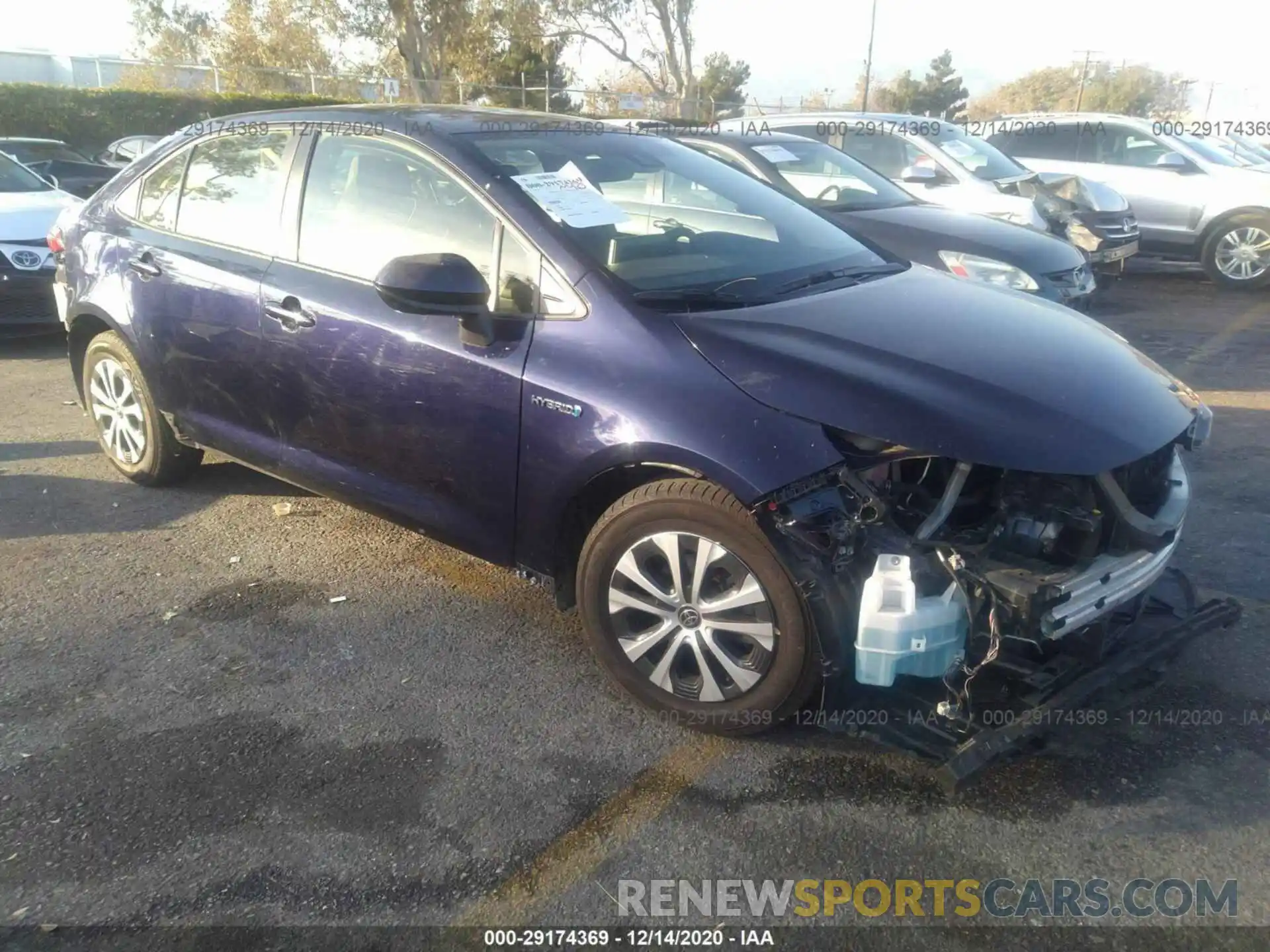 1 Photograph of a damaged car JTDEBRBE1LJ016817 TOYOTA COROLLA 2020