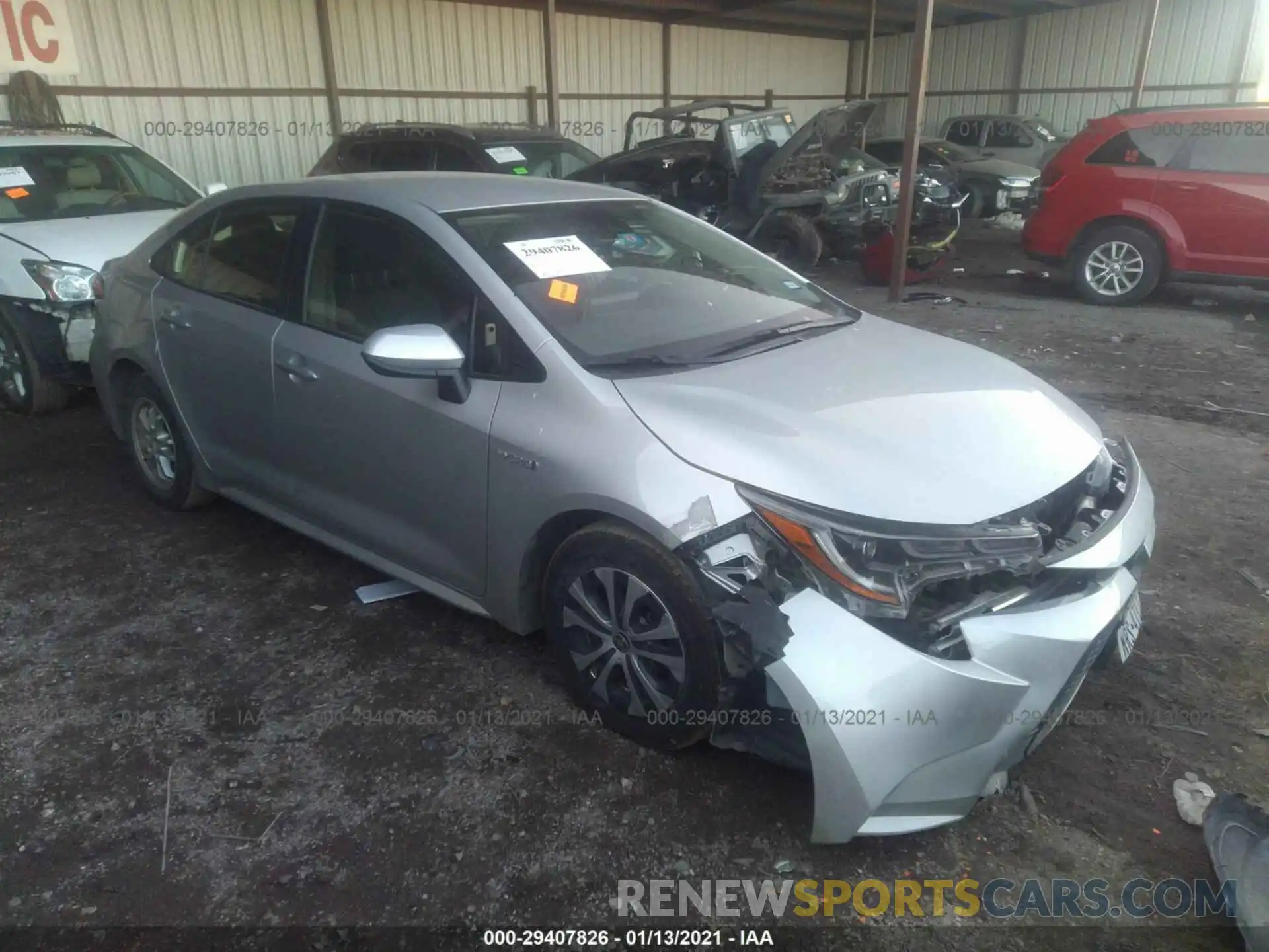 1 Photograph of a damaged car JTDEBRBE1LJ020656 TOYOTA COROLLA 2020