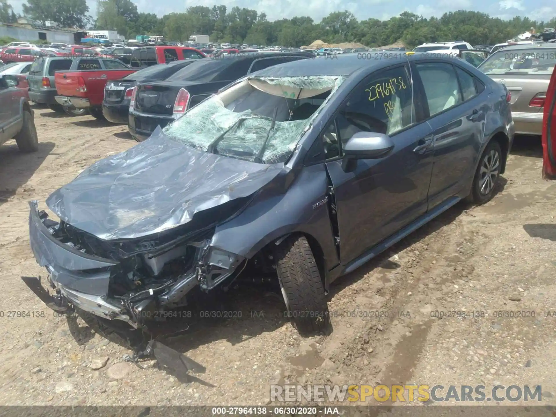 2 Photograph of a damaged car JTDEBRBE1LJ023461 TOYOTA COROLLA 2020