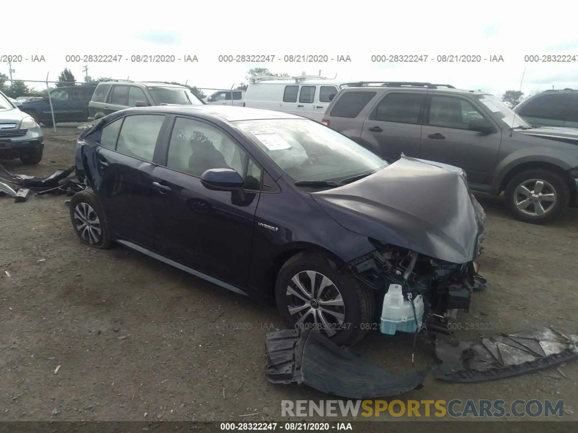 1 Photograph of a damaged car JTDEBRBE1LJ023752 TOYOTA COROLLA 2020