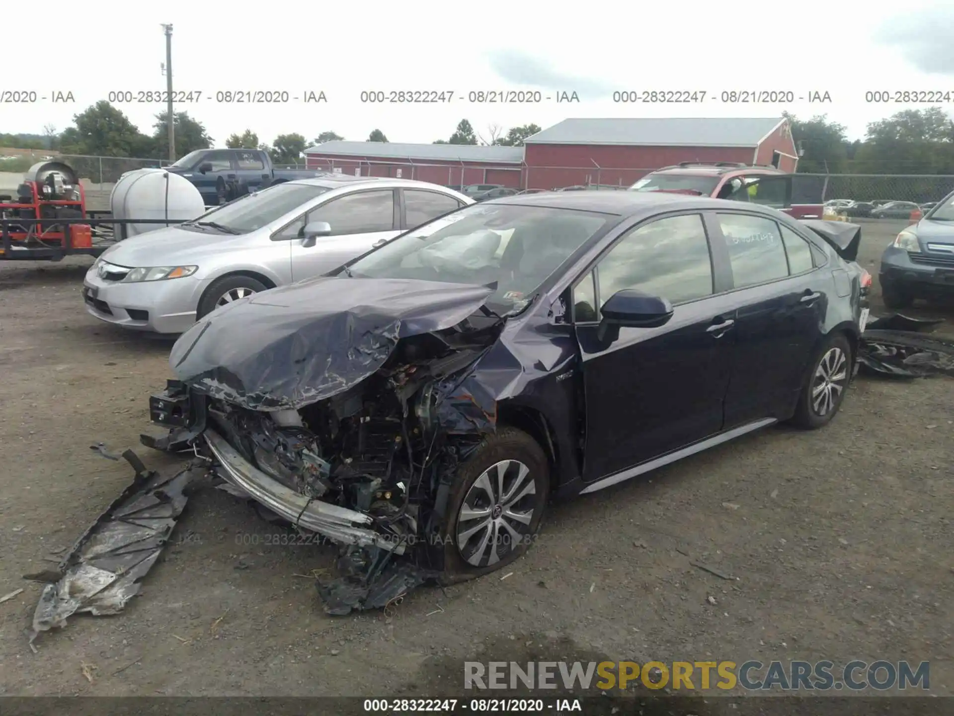 2 Photograph of a damaged car JTDEBRBE1LJ023752 TOYOTA COROLLA 2020