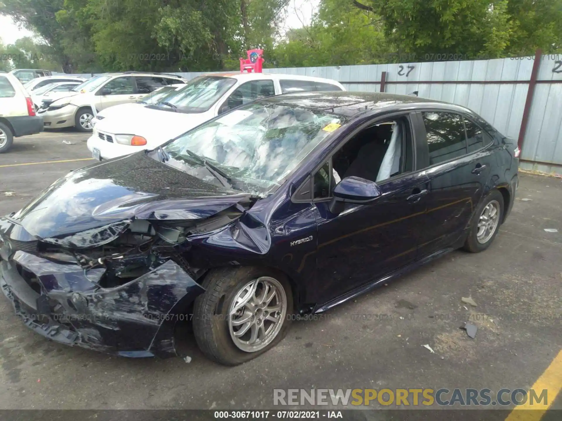 2 Photograph of a damaged car JTDEBRBE1LJ026635 TOYOTA COROLLA 2020