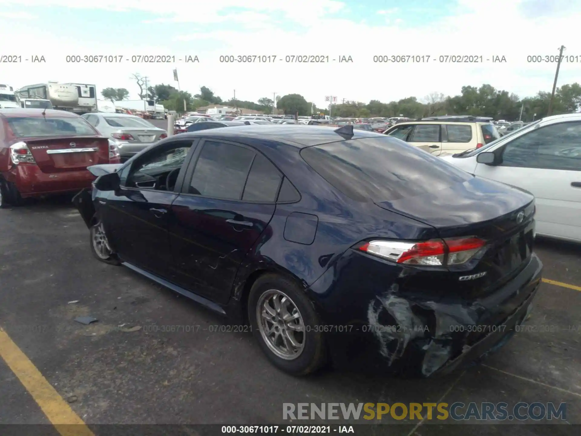 3 Photograph of a damaged car JTDEBRBE1LJ026635 TOYOTA COROLLA 2020