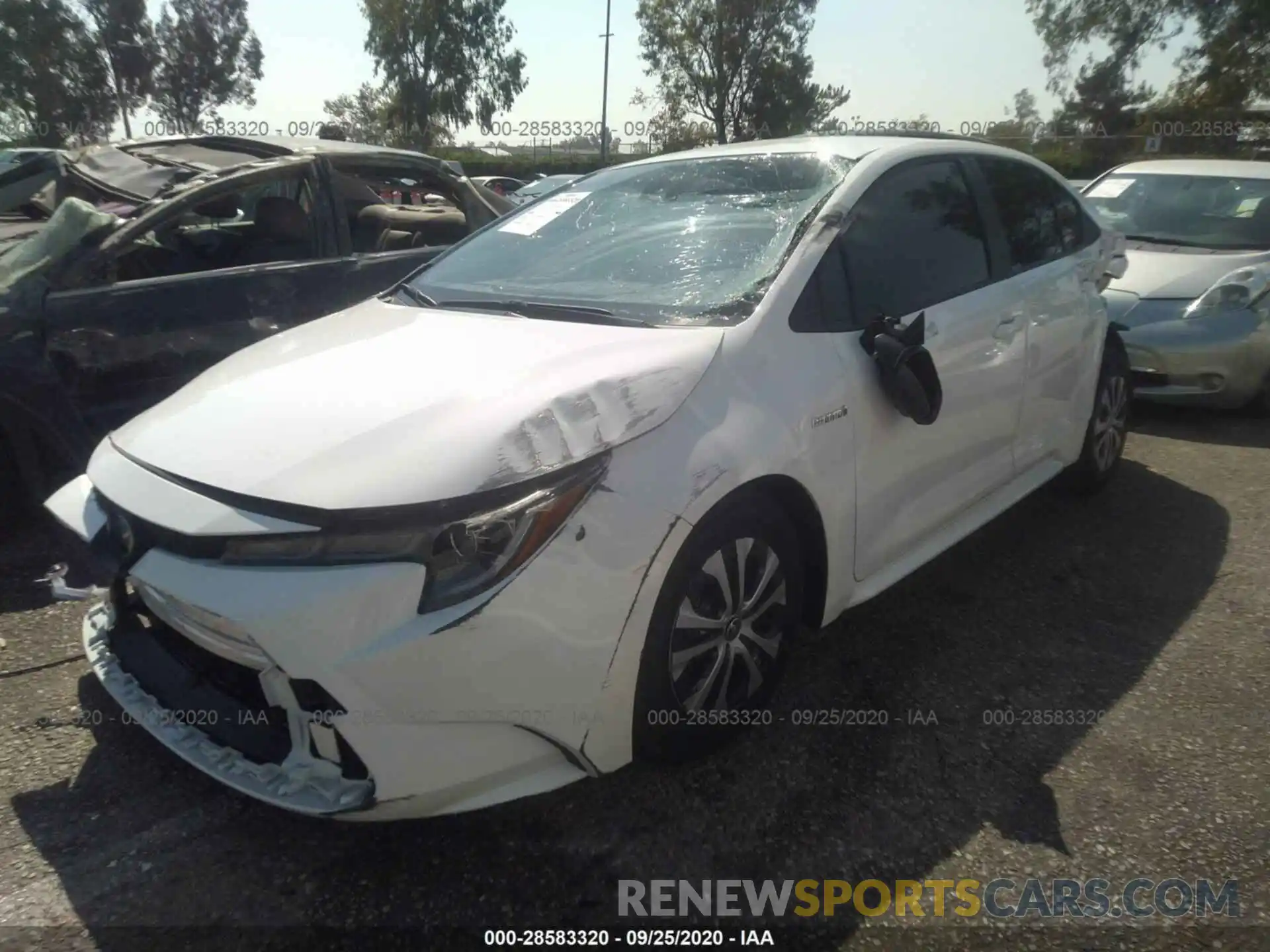 2 Photograph of a damaged car JTDEBRBE1LJ027493 TOYOTA COROLLA 2020