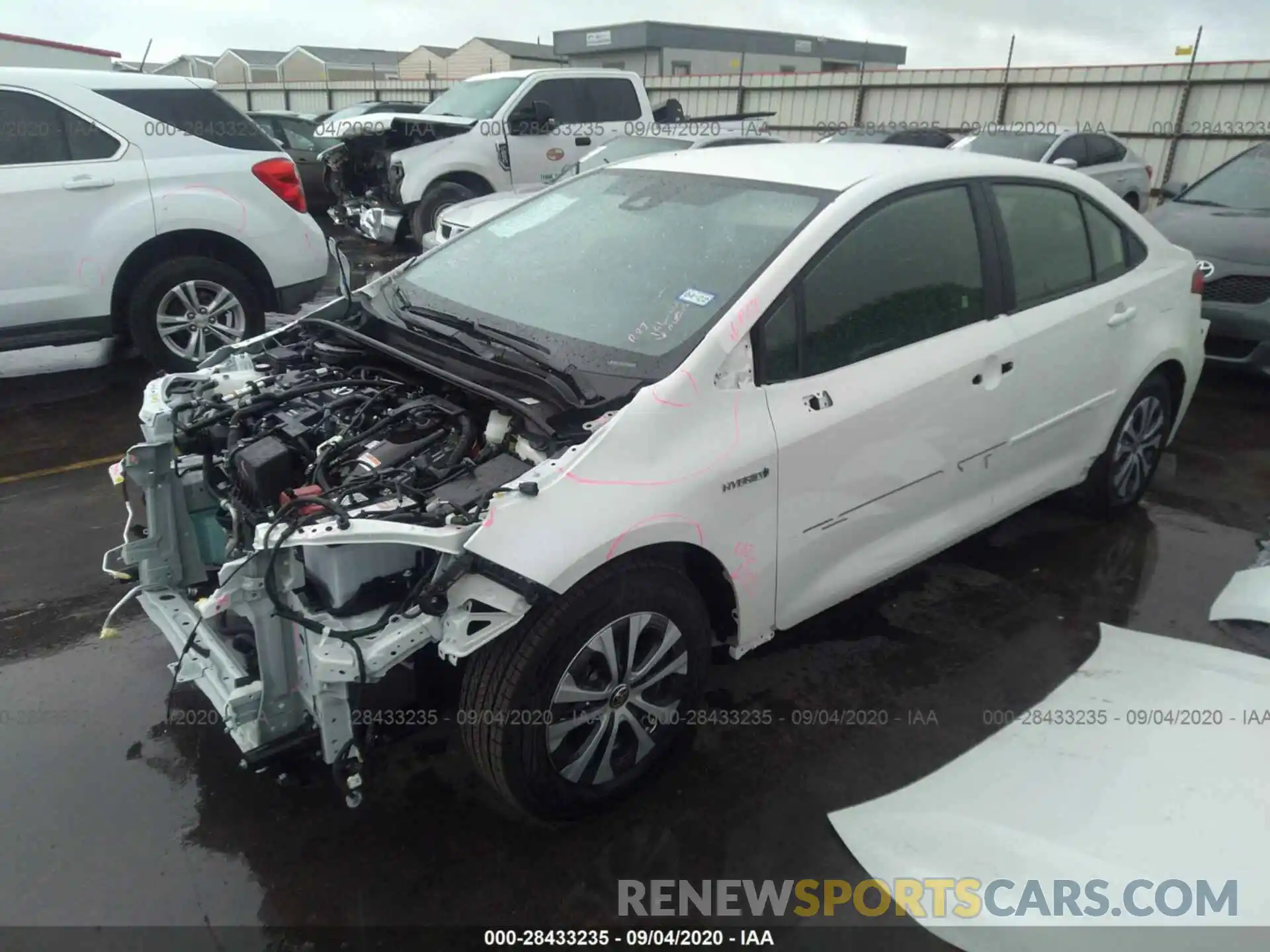 2 Photograph of a damaged car JTDEBRBE1LJ029325 TOYOTA COROLLA 2020