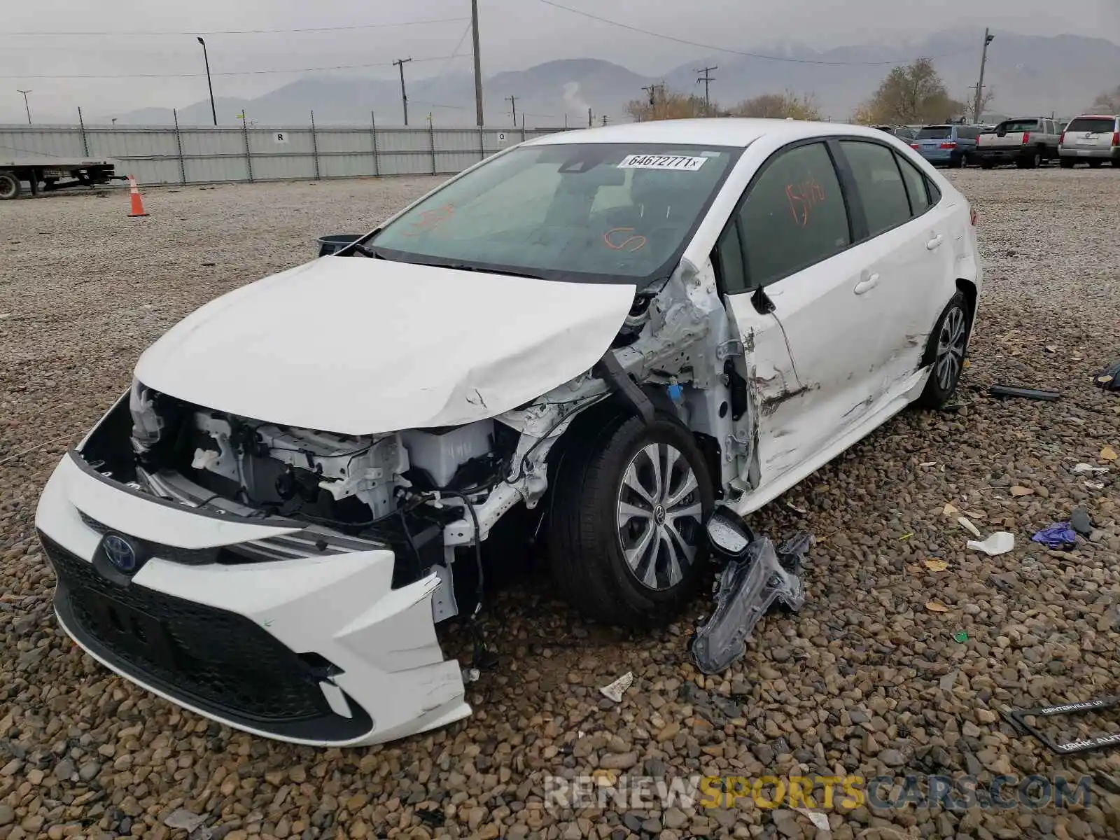 2 Photograph of a damaged car JTDEBRBE1LJ029423 TOYOTA COROLLA 2020