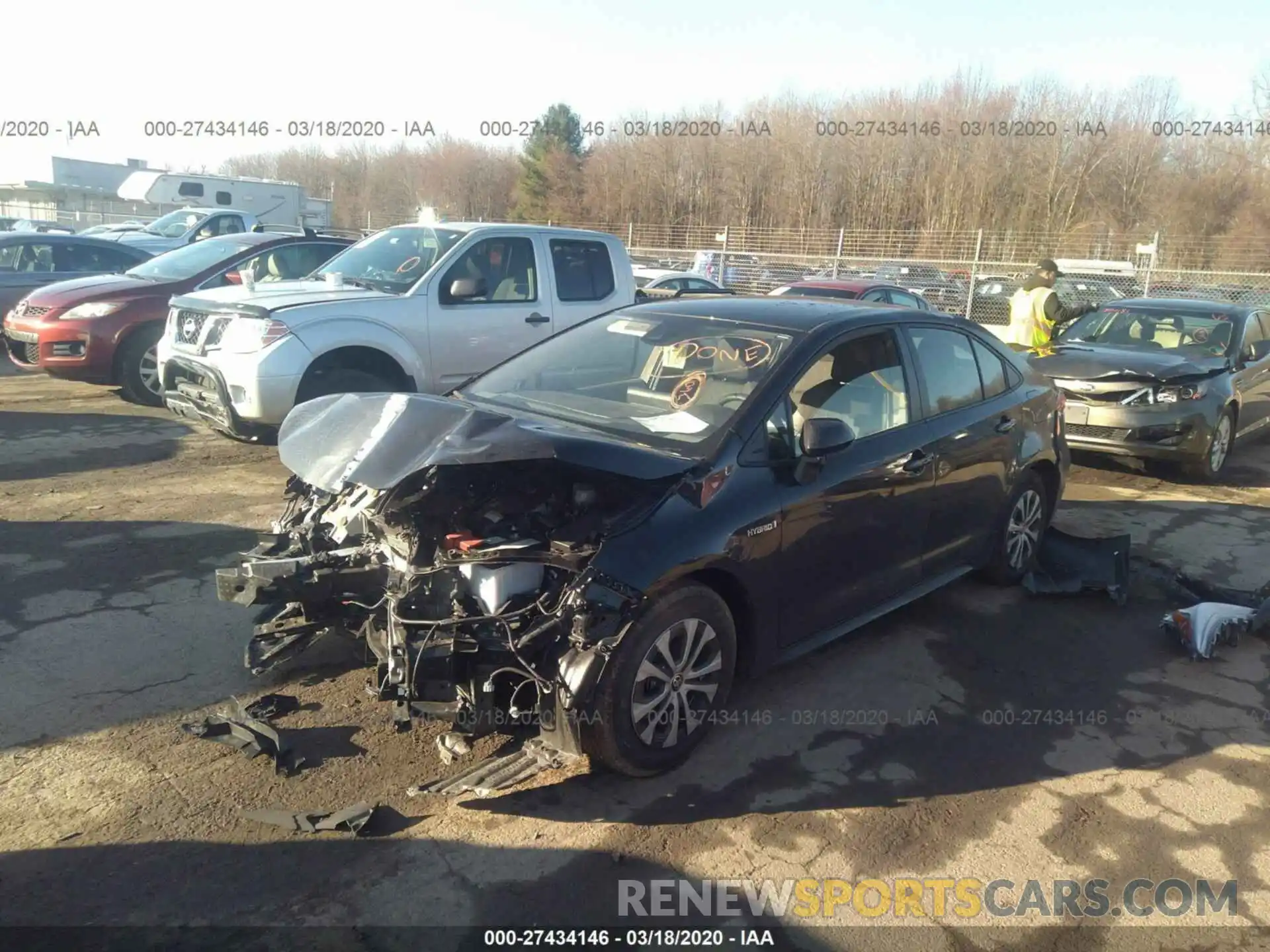 2 Photograph of a damaged car JTDEBRBE2LJ004885 TOYOTA COROLLA 2020