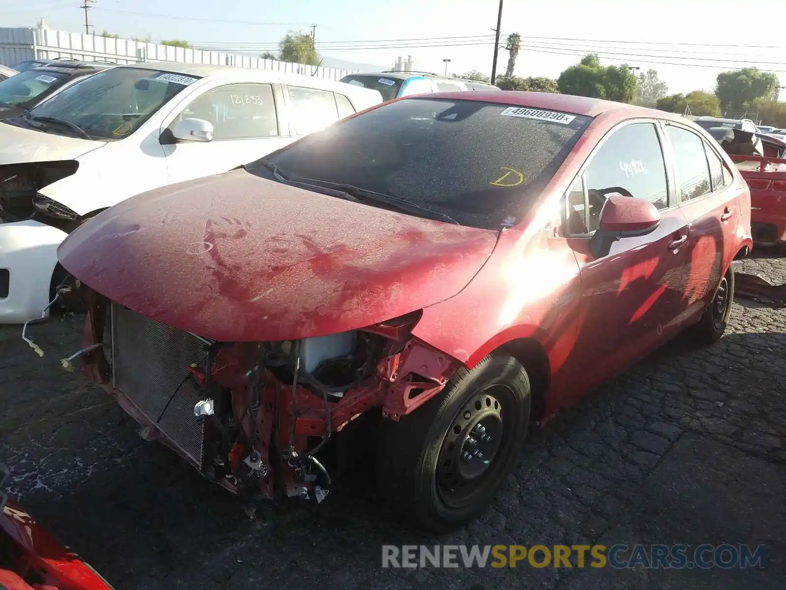 2 Photograph of a damaged car JTDEBRBE2LJ004904 TOYOTA COROLLA 2020