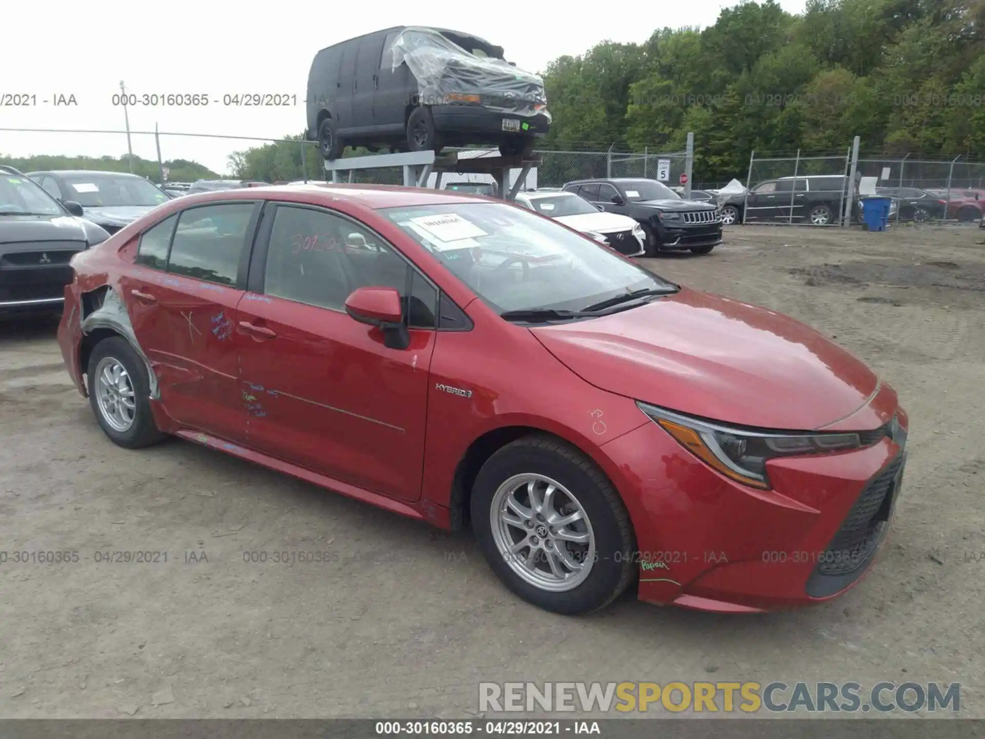 1 Photograph of a damaged car JTDEBRBE2LJ006443 TOYOTA COROLLA 2020