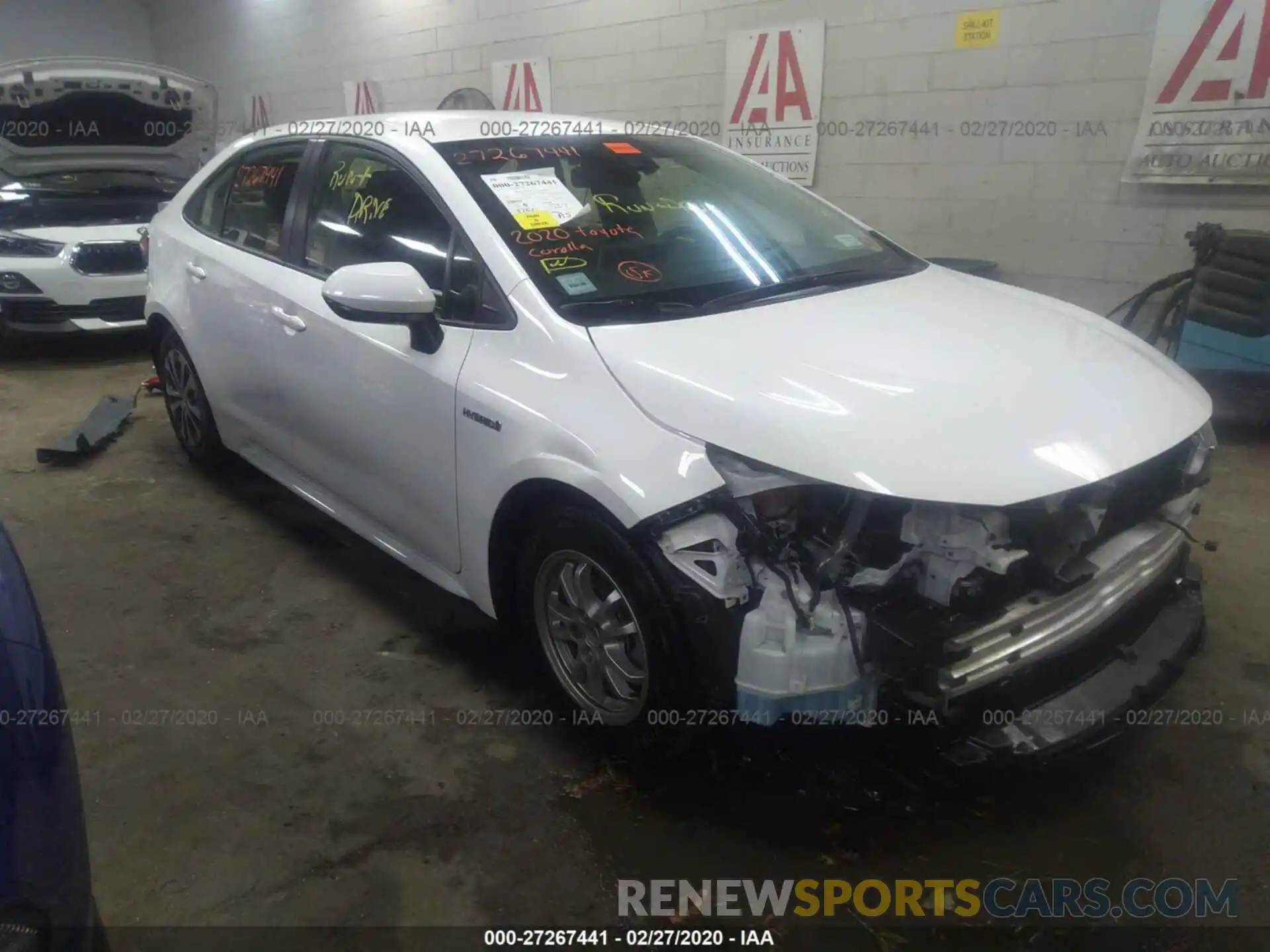 1 Photograph of a damaged car JTDEBRBE2LJ007320 TOYOTA COROLLA 2020