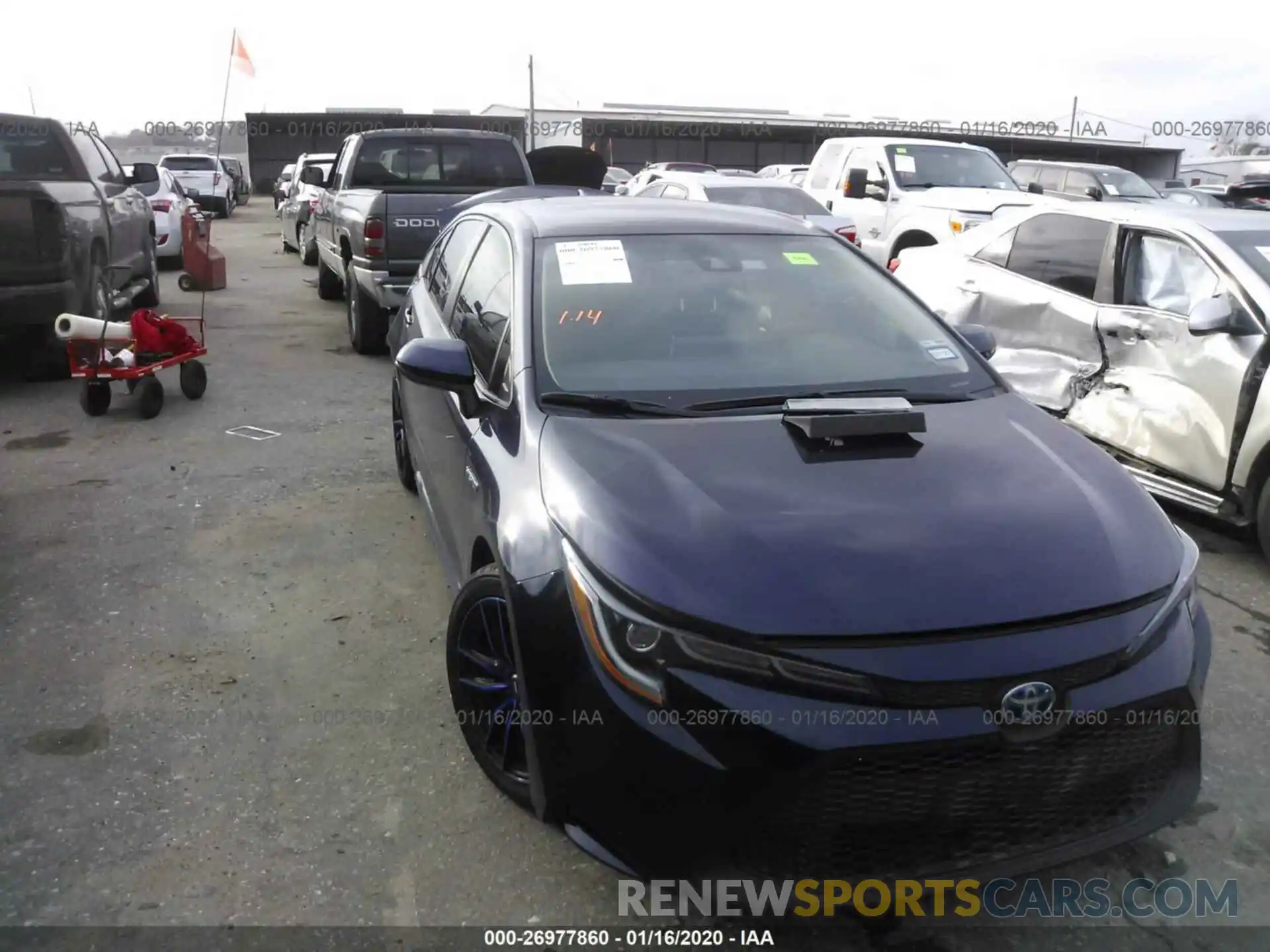 1 Photograph of a damaged car JTDEBRBE2LJ012288 TOYOTA COROLLA 2020