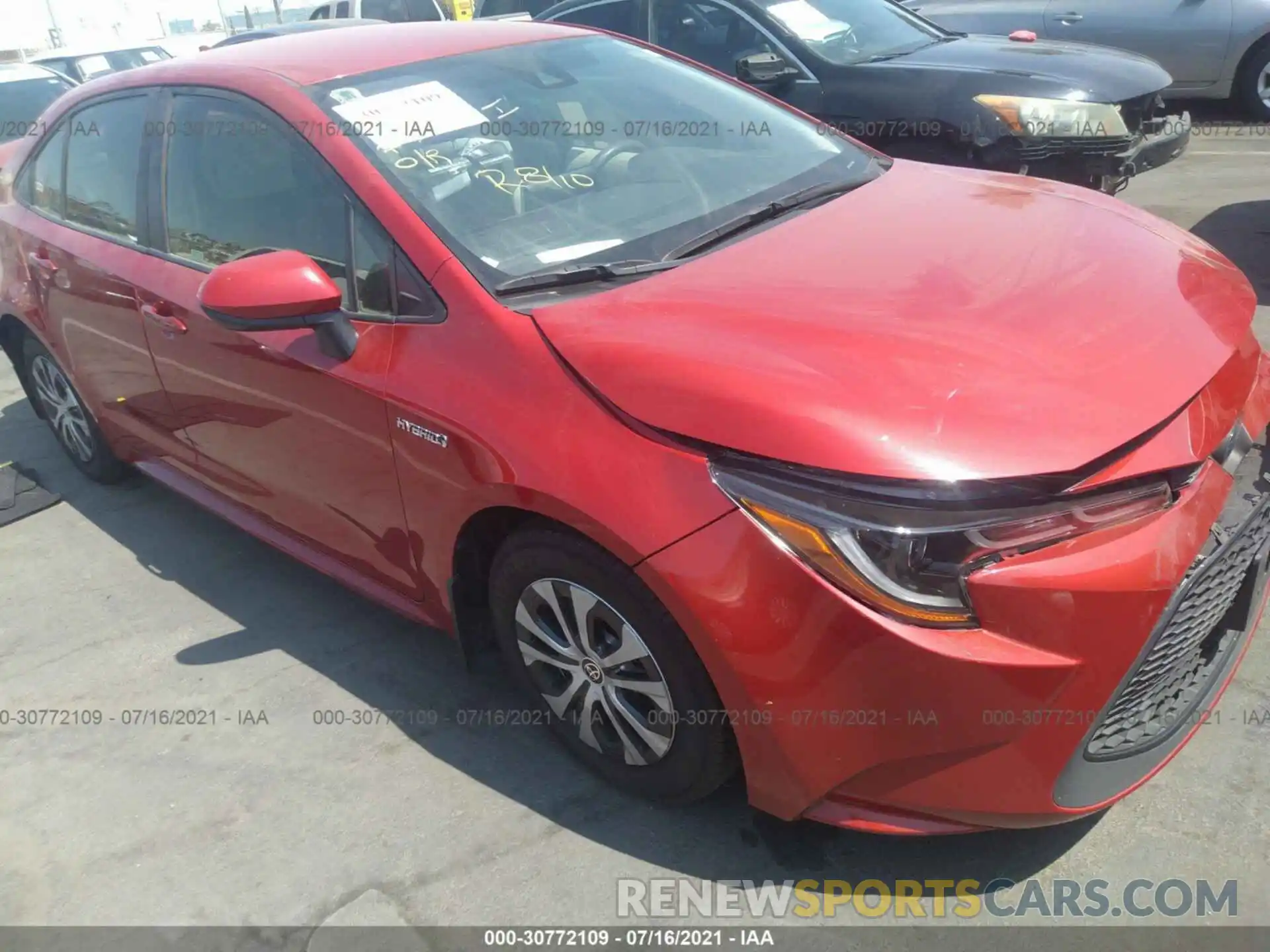 1 Photograph of a damaged car JTDEBRBE2LJ014879 TOYOTA COROLLA 2020