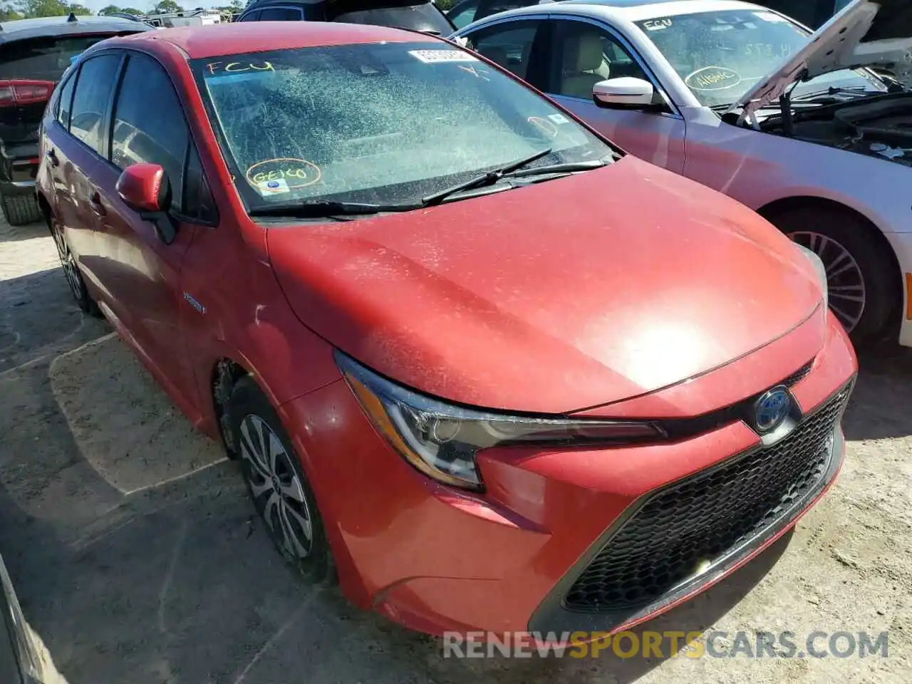 1 Photograph of a damaged car JTDEBRBE2LJ015238 TOYOTA COROLLA 2020