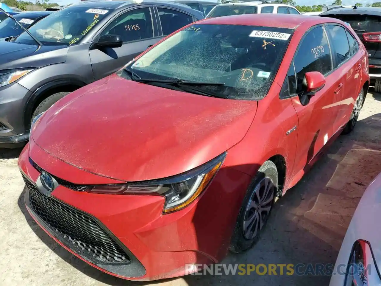 2 Photograph of a damaged car JTDEBRBE2LJ015238 TOYOTA COROLLA 2020