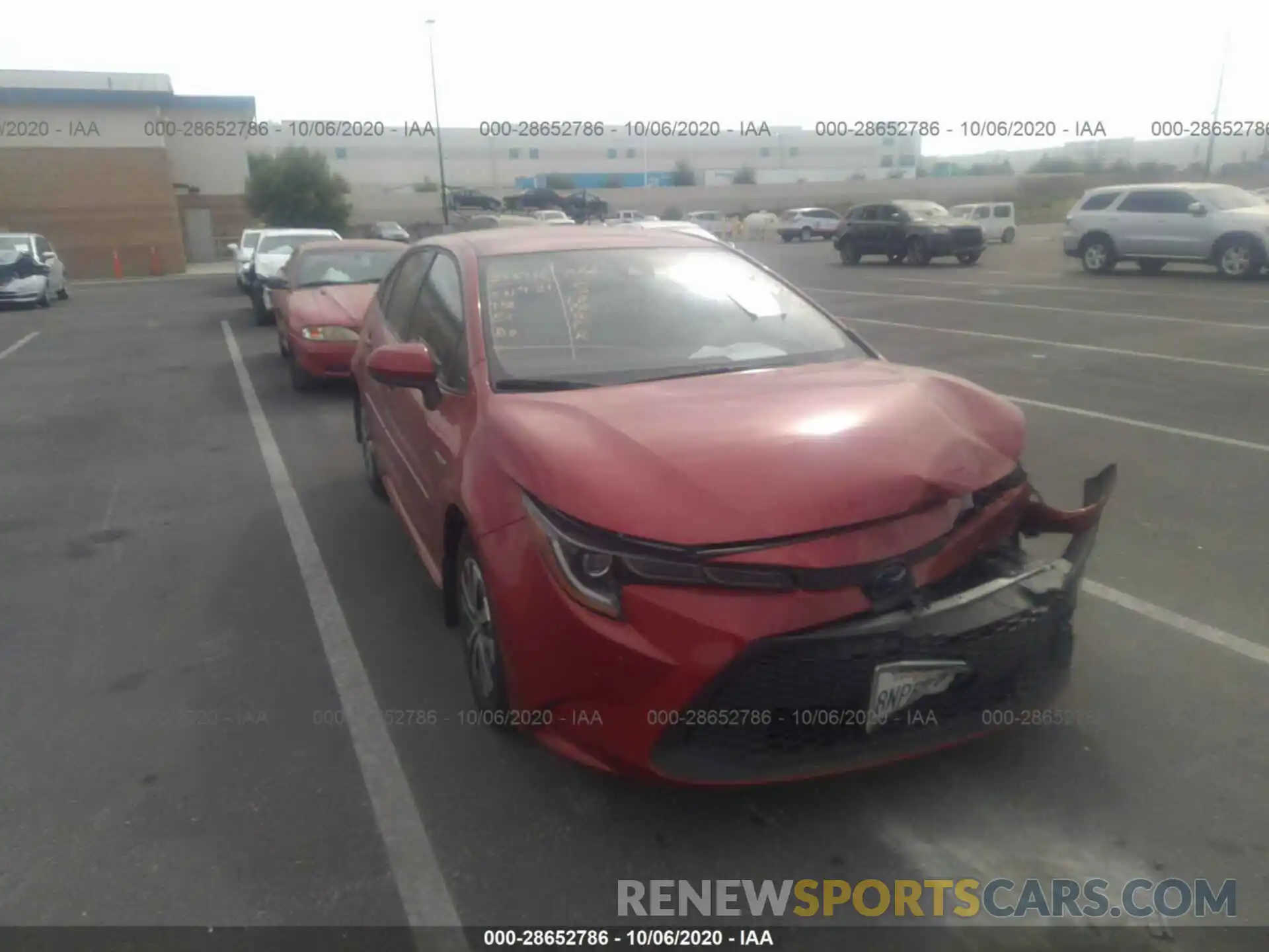 1 Photograph of a damaged car JTDEBRBE2LJ016423 TOYOTA COROLLA 2020