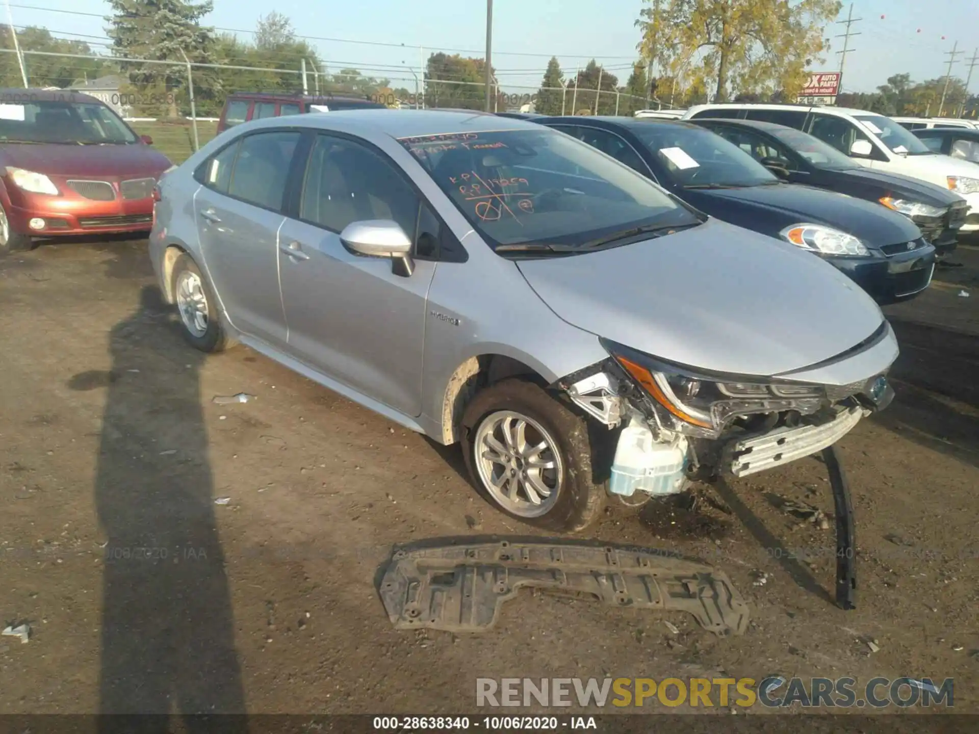 1 Photograph of a damaged car JTDEBRBE2LJ016633 TOYOTA COROLLA 2020