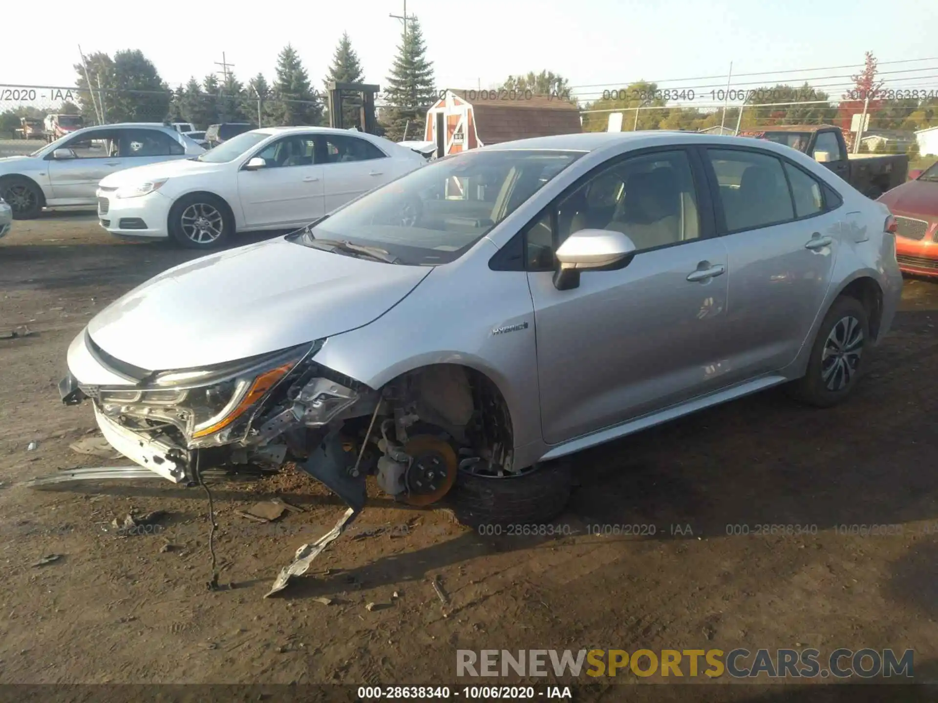 2 Photograph of a damaged car JTDEBRBE2LJ016633 TOYOTA COROLLA 2020