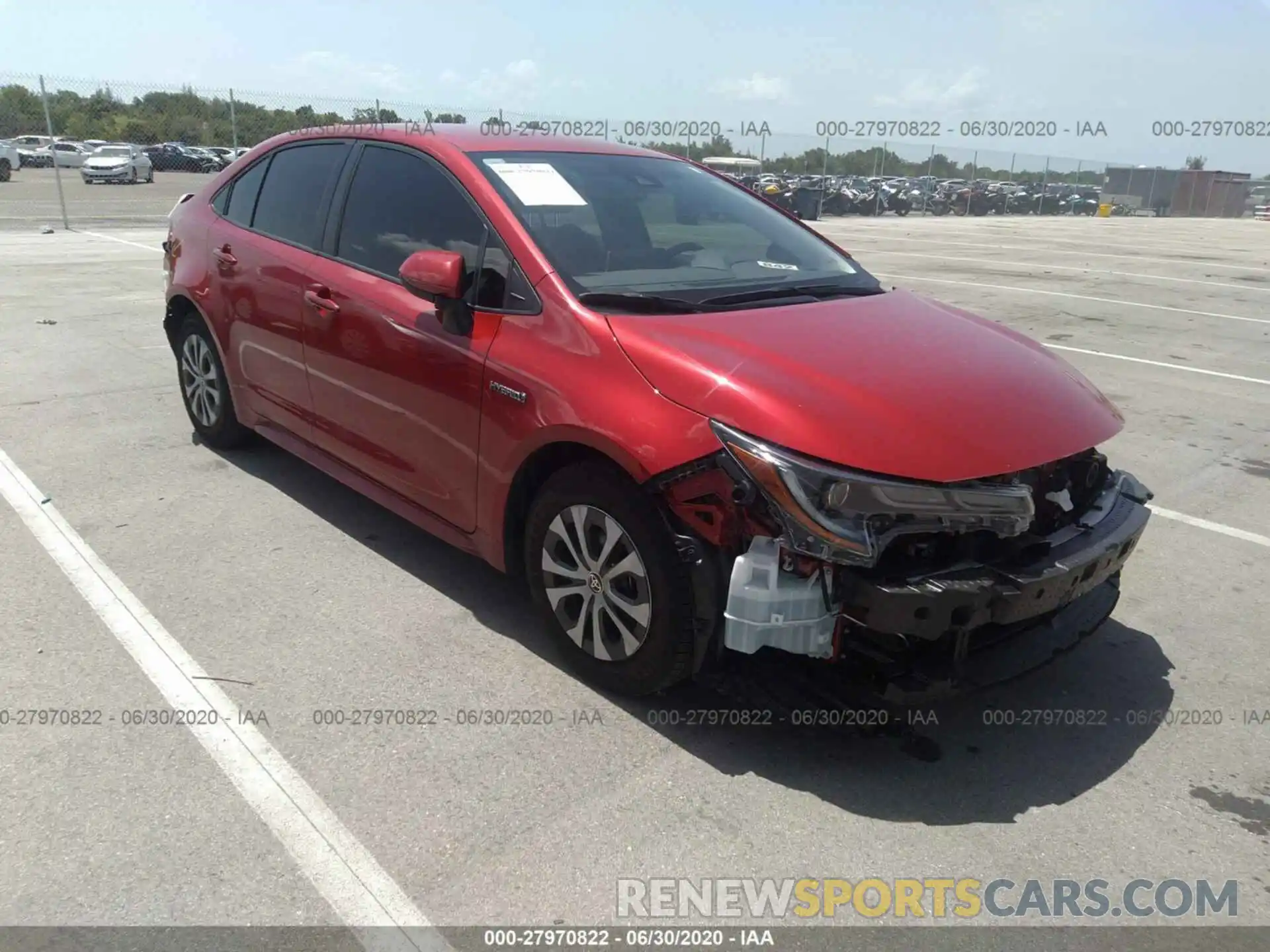 1 Photograph of a damaged car JTDEBRBE2LJ017569 TOYOTA COROLLA 2020