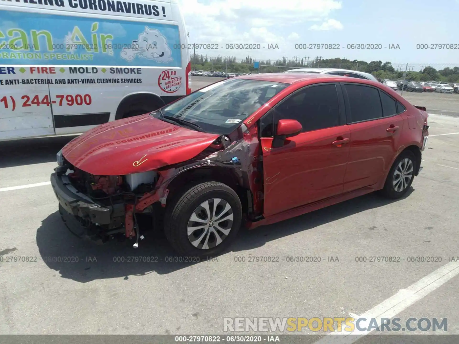 2 Photograph of a damaged car JTDEBRBE2LJ017569 TOYOTA COROLLA 2020