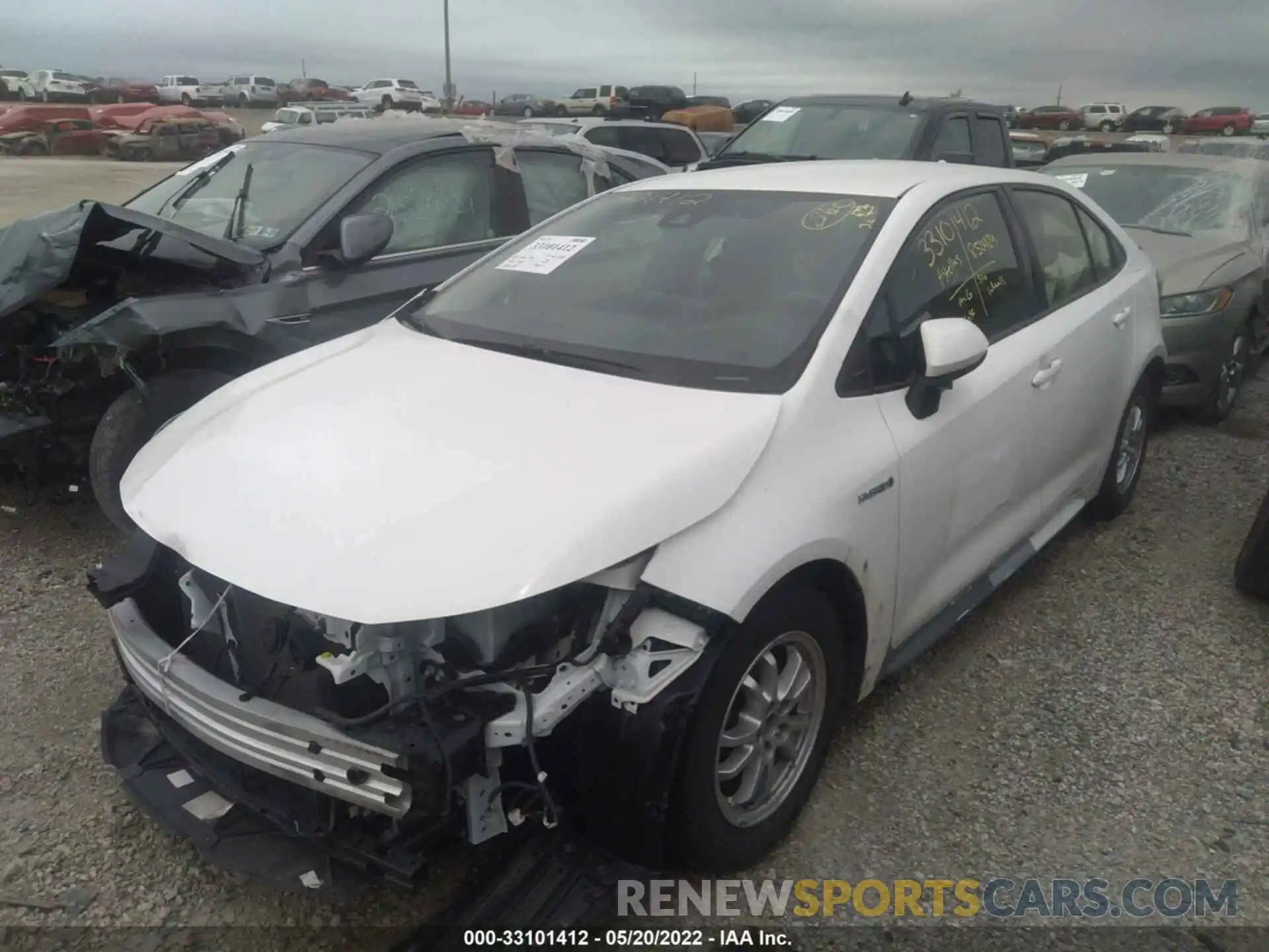 2 Photograph of a damaged car JTDEBRBE2LJ021475 TOYOTA COROLLA 2020