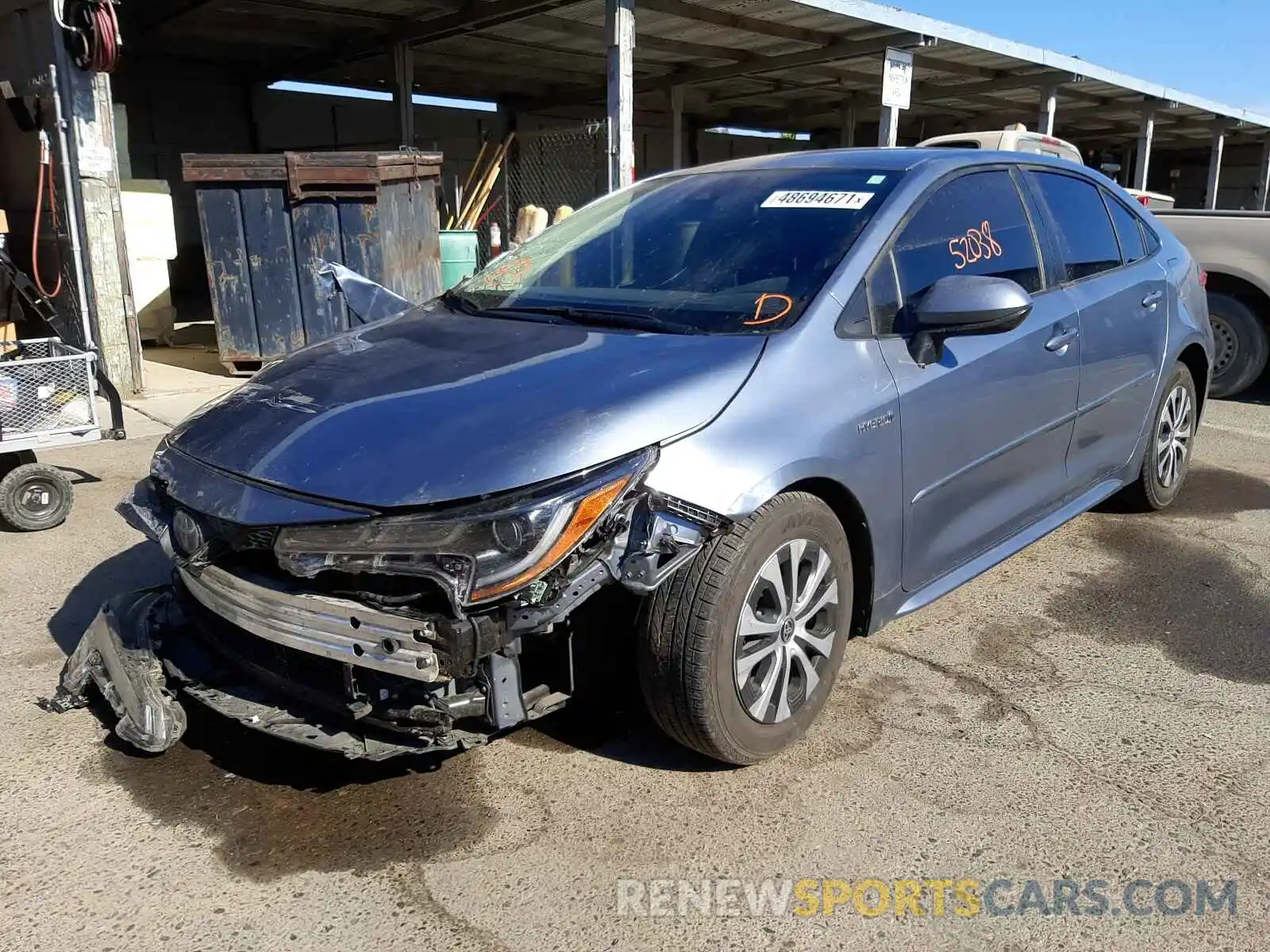 2 Photograph of a damaged car JTDEBRBE2LJ022464 TOYOTA COROLLA 2020