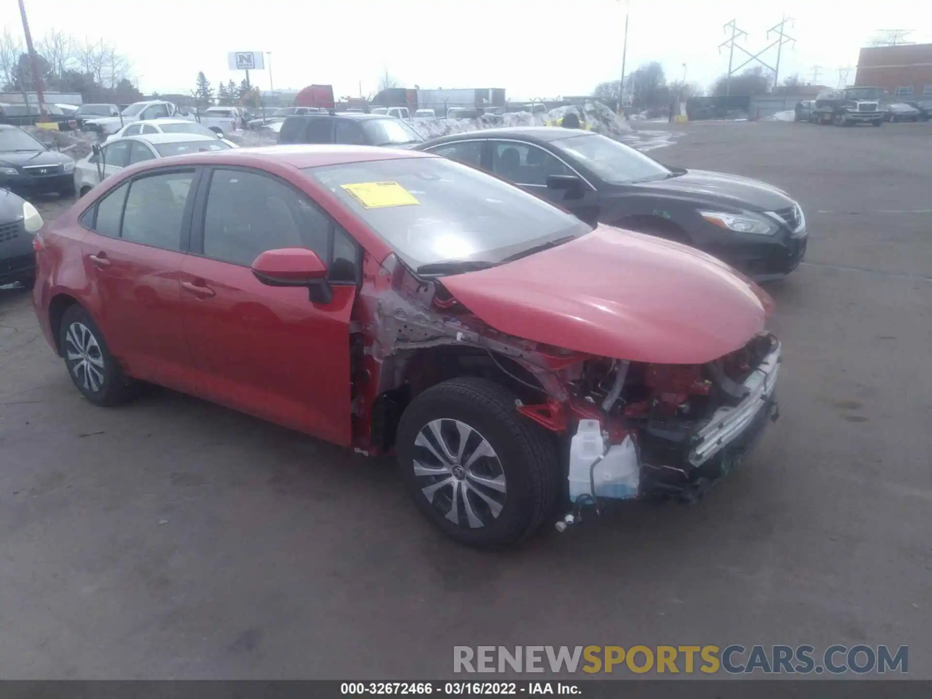 1 Photograph of a damaged car JTDEBRBE2LJ023839 TOYOTA COROLLA 2020