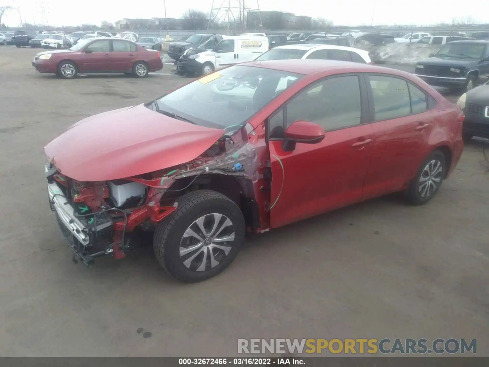 2 Photograph of a damaged car JTDEBRBE2LJ023839 TOYOTA COROLLA 2020