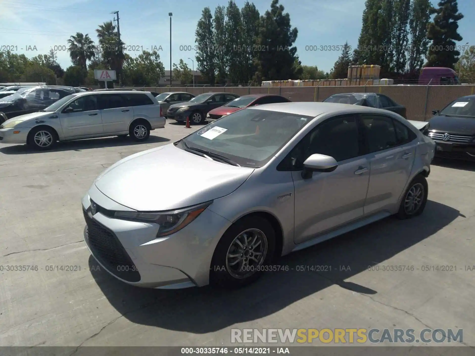 2 Photograph of a damaged car JTDEBRBE2LJ027034 TOYOTA COROLLA 2020