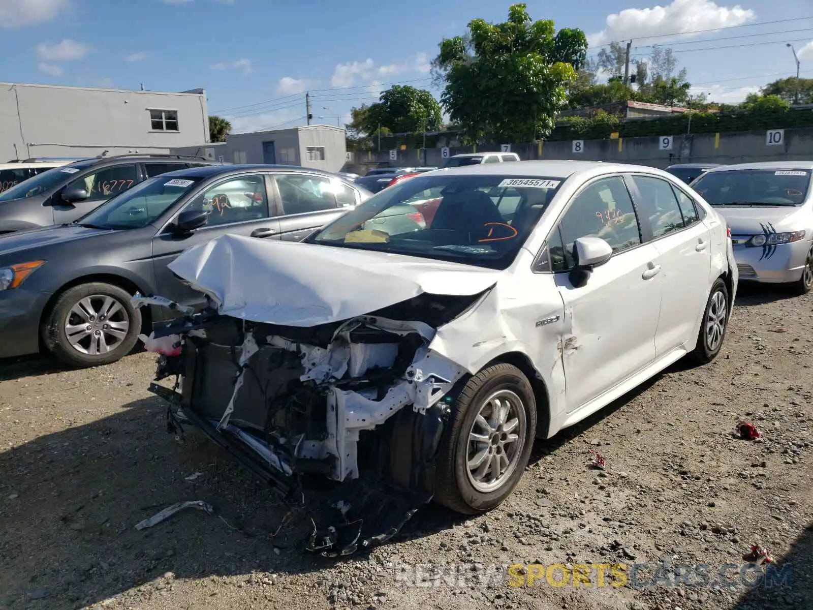 2 Photograph of a damaged car JTDEBRBE2LJ028720 TOYOTA COROLLA 2020