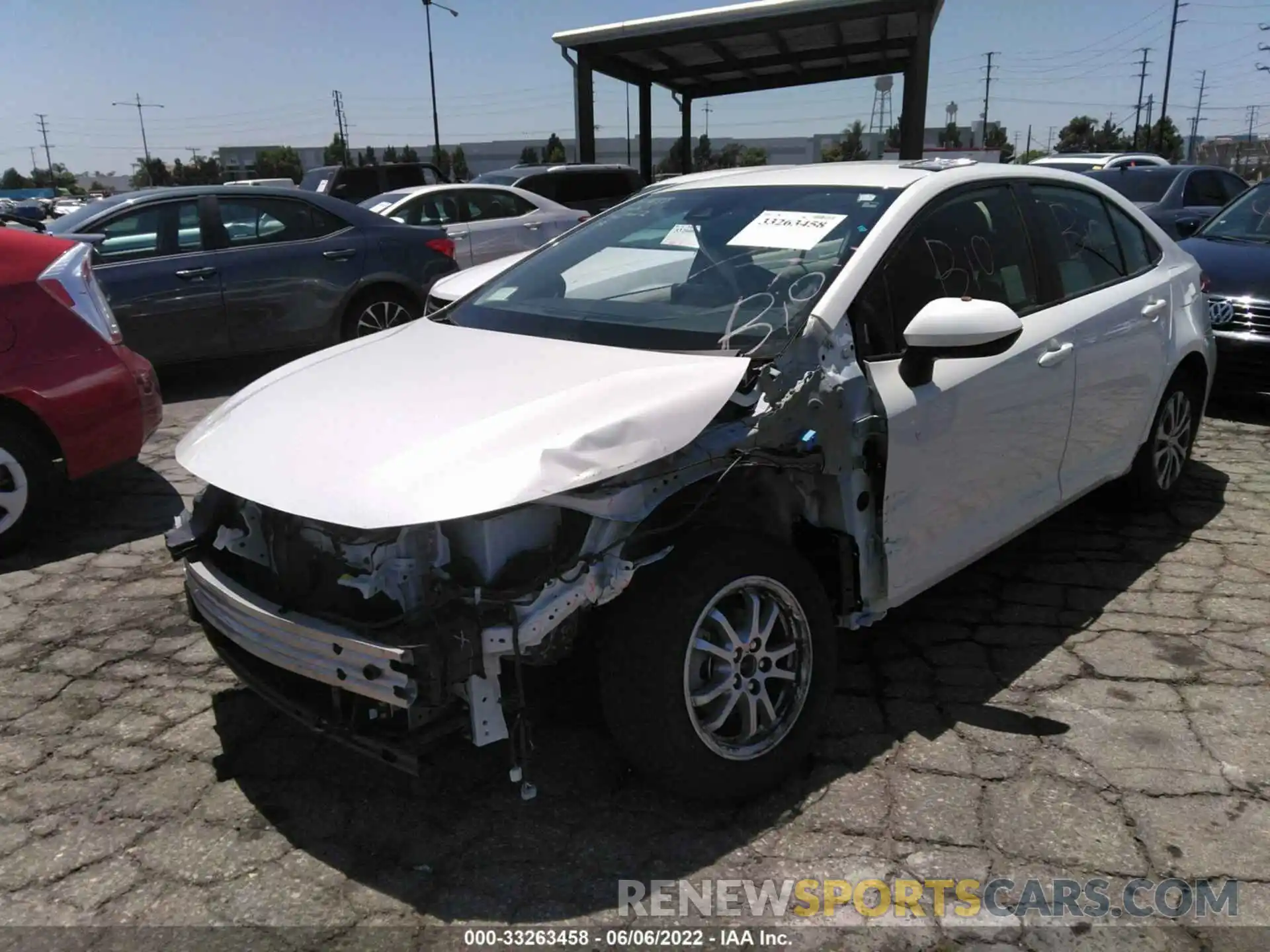 2 Photograph of a damaged car JTDEBRBE2LJ029446 TOYOTA COROLLA 2020