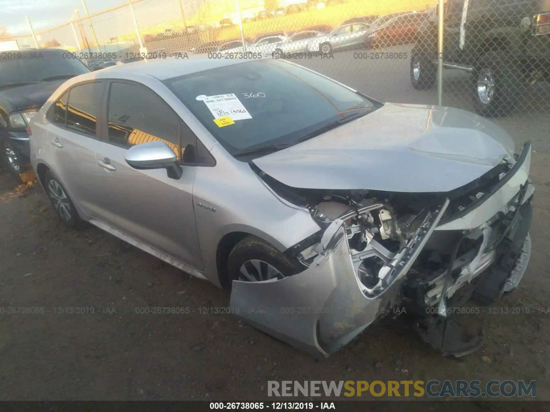 1 Photograph of a damaged car JTDEBRBE3LJ003471 TOYOTA COROLLA 2020