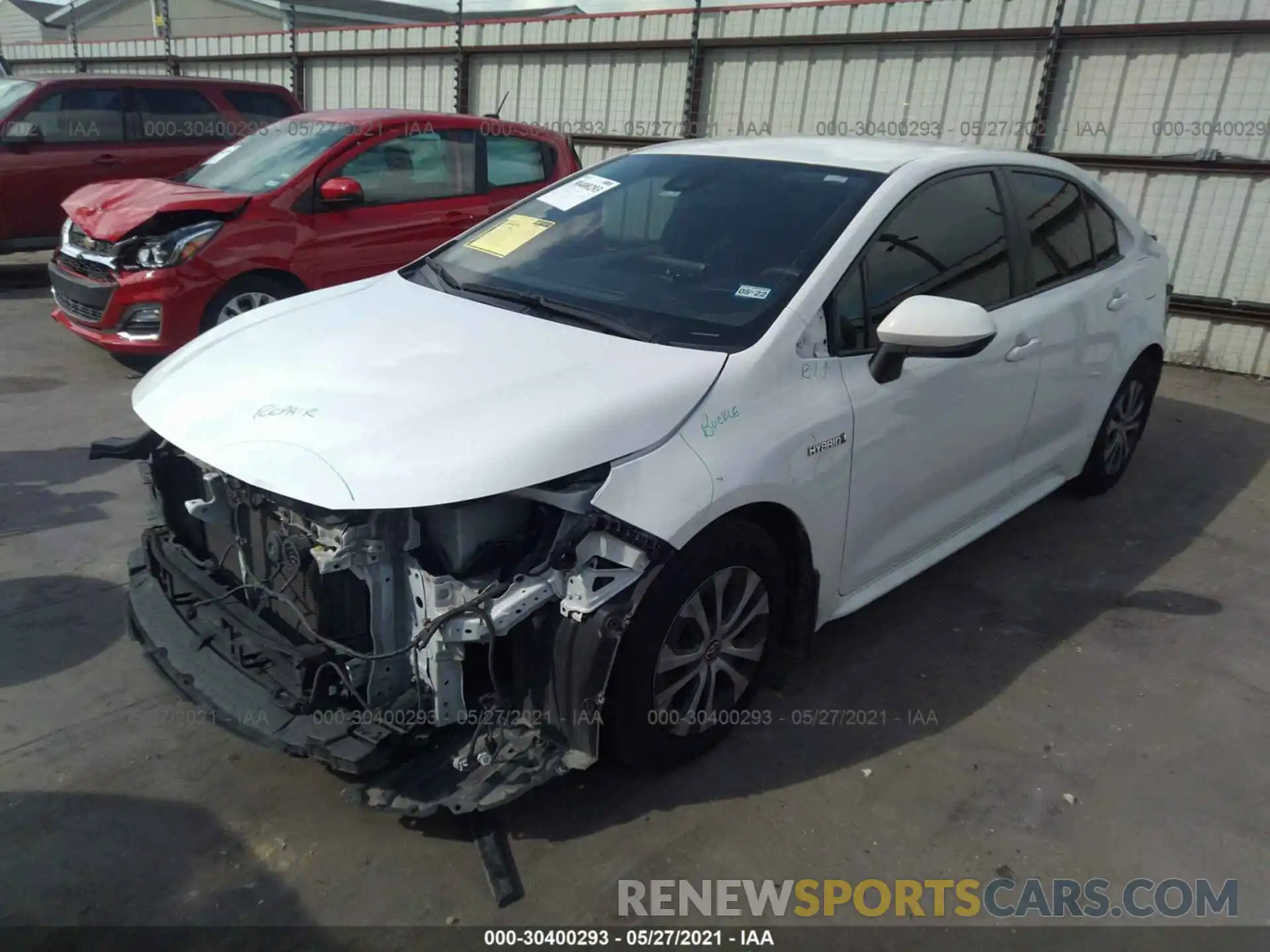 2 Photograph of a damaged car JTDEBRBE3LJ003499 TOYOTA COROLLA 2020