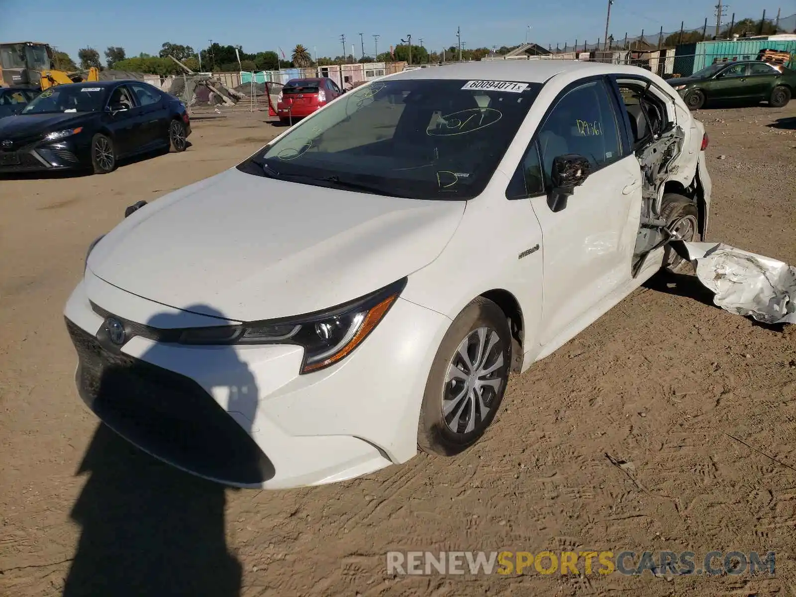 2 Photograph of a damaged car JTDEBRBE3LJ003518 TOYOTA COROLLA 2020