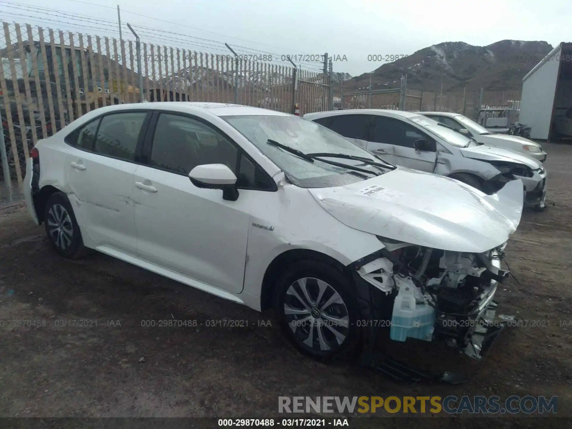 1 Photograph of a damaged car JTDEBRBE3LJ006807 TOYOTA COROLLA 2020