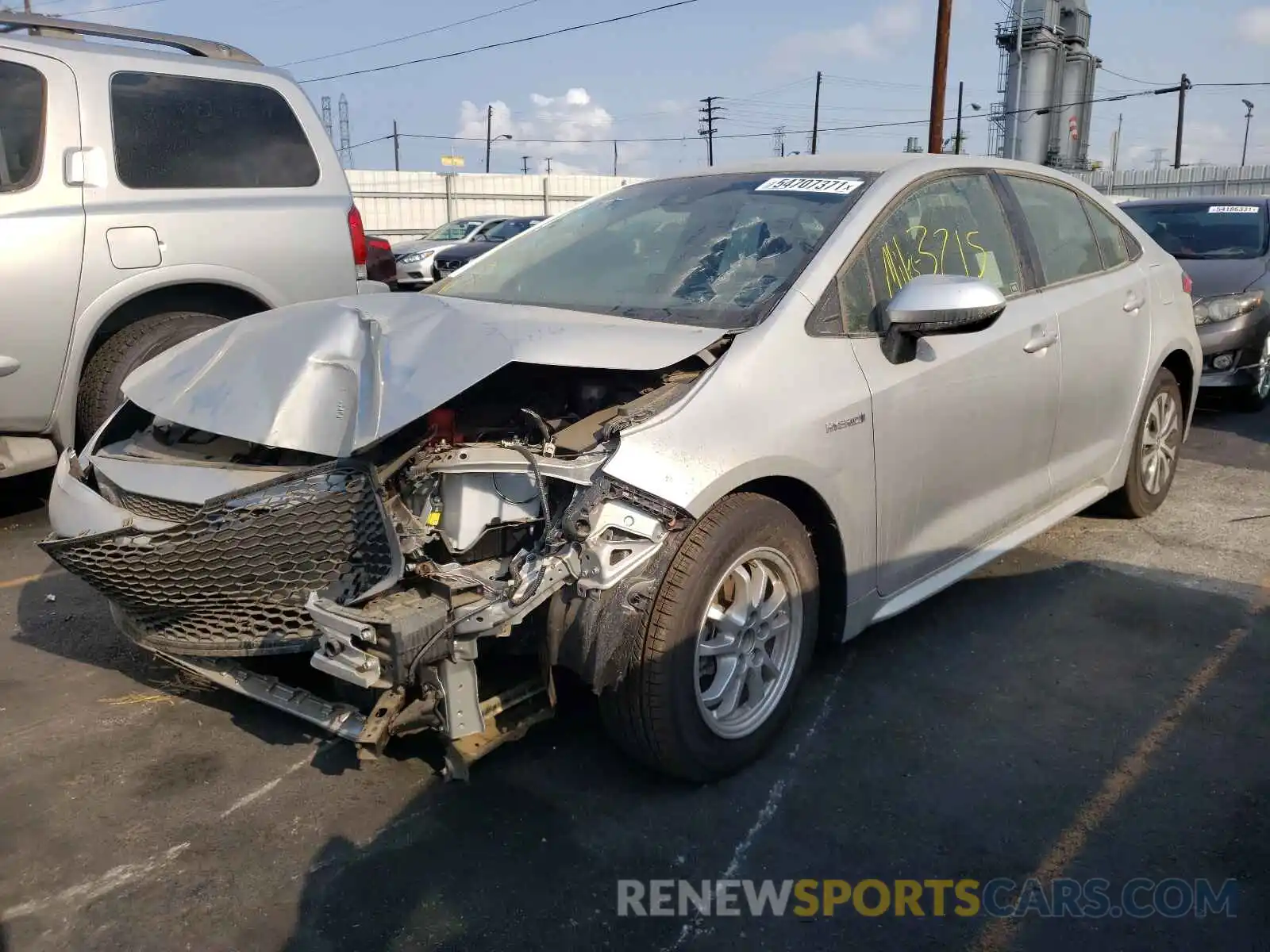 2 Photograph of a damaged car JTDEBRBE3LJ008816 TOYOTA COROLLA 2020