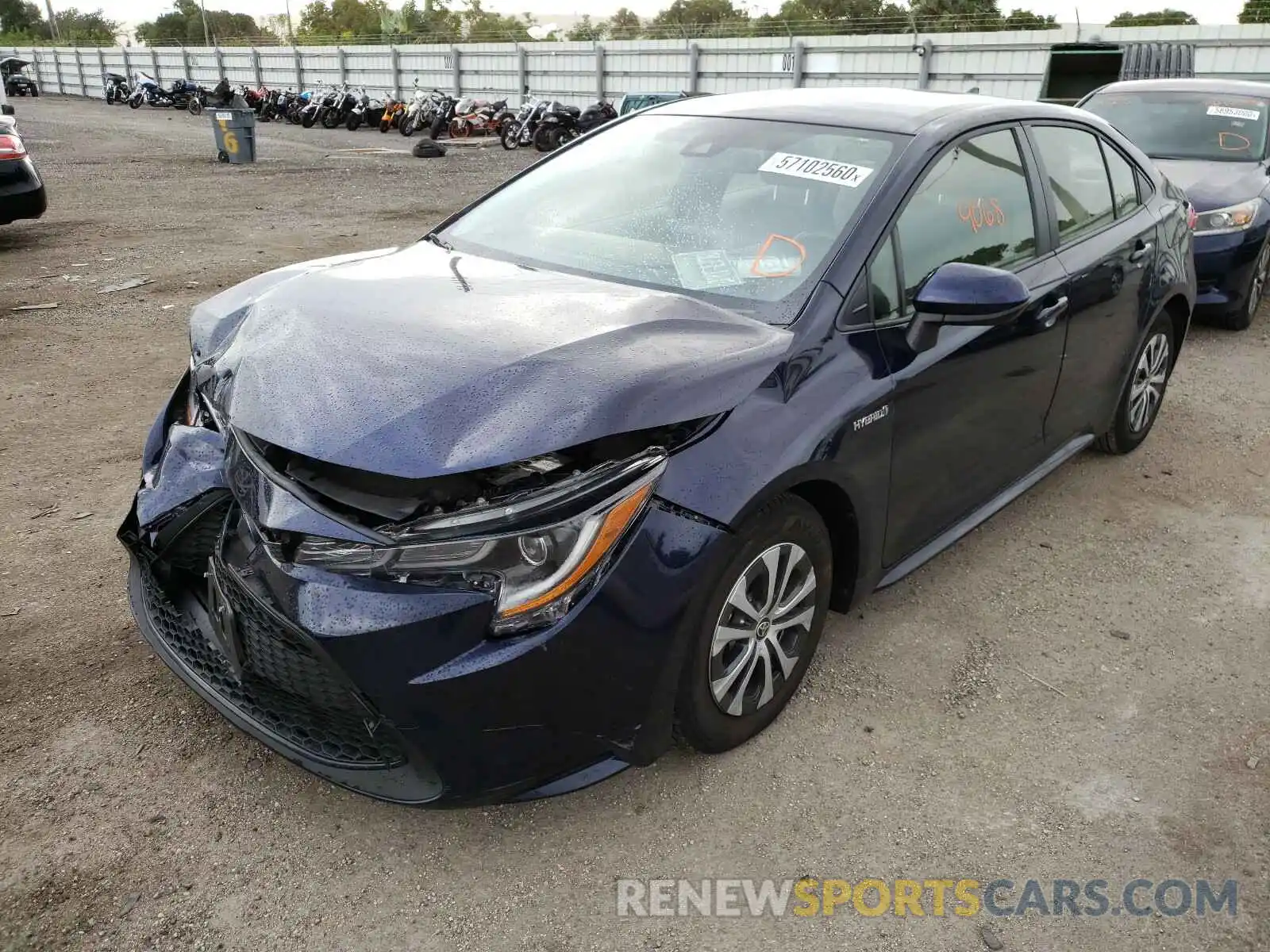 2 Photograph of a damaged car JTDEBRBE3LJ023980 TOYOTA COROLLA 2020