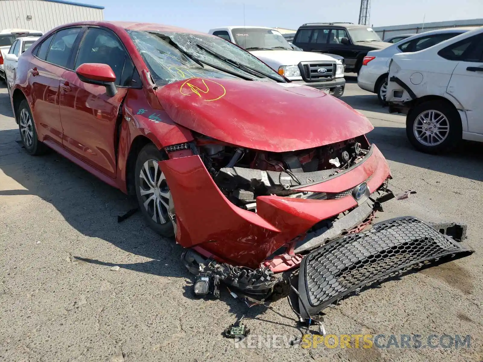 1 Photograph of a damaged car JTDEBRBE3LJ024238 TOYOTA COROLLA 2020