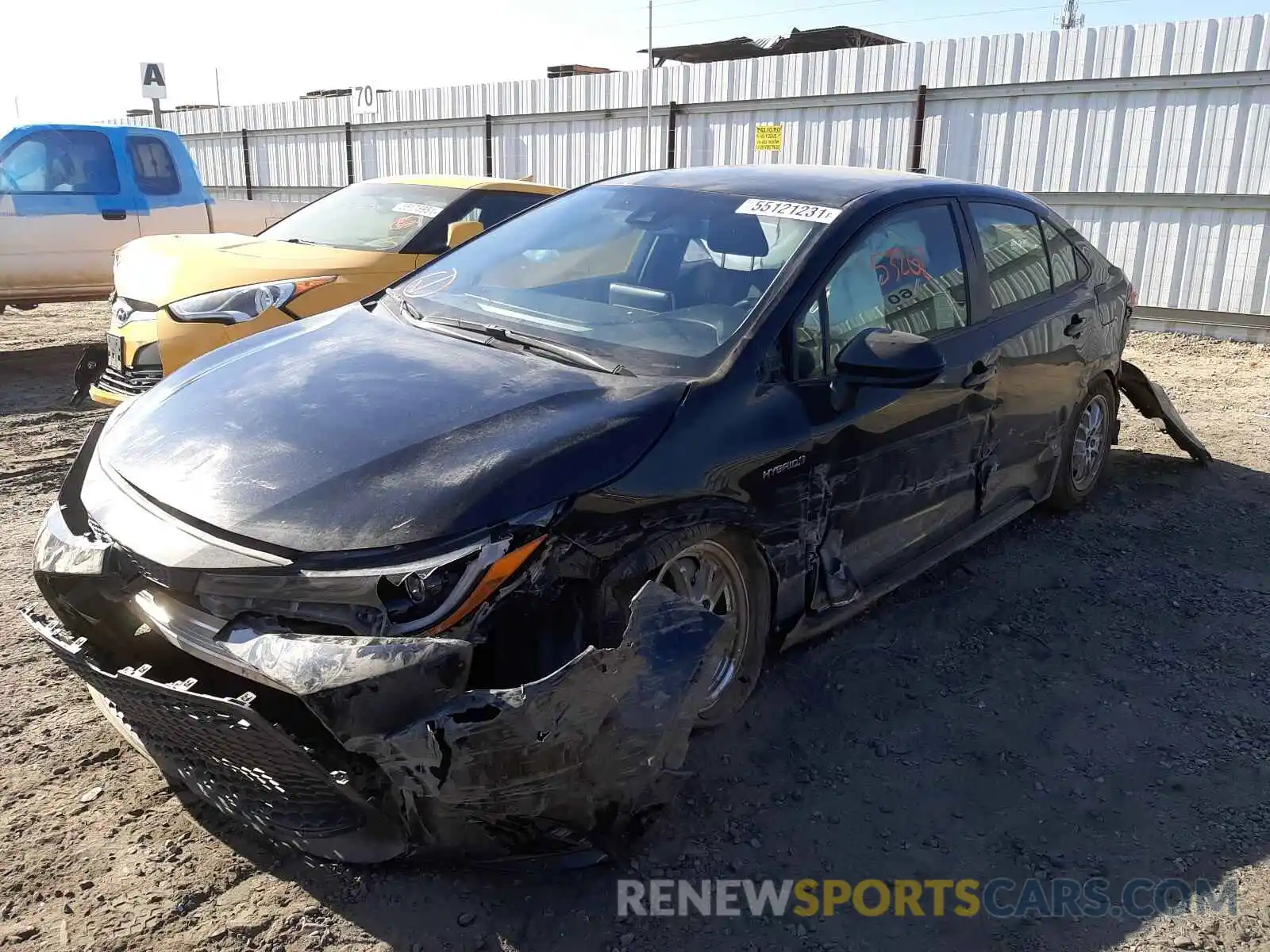 2 Photograph of a damaged car JTDEBRBE3LJ024269 TOYOTA COROLLA 2020