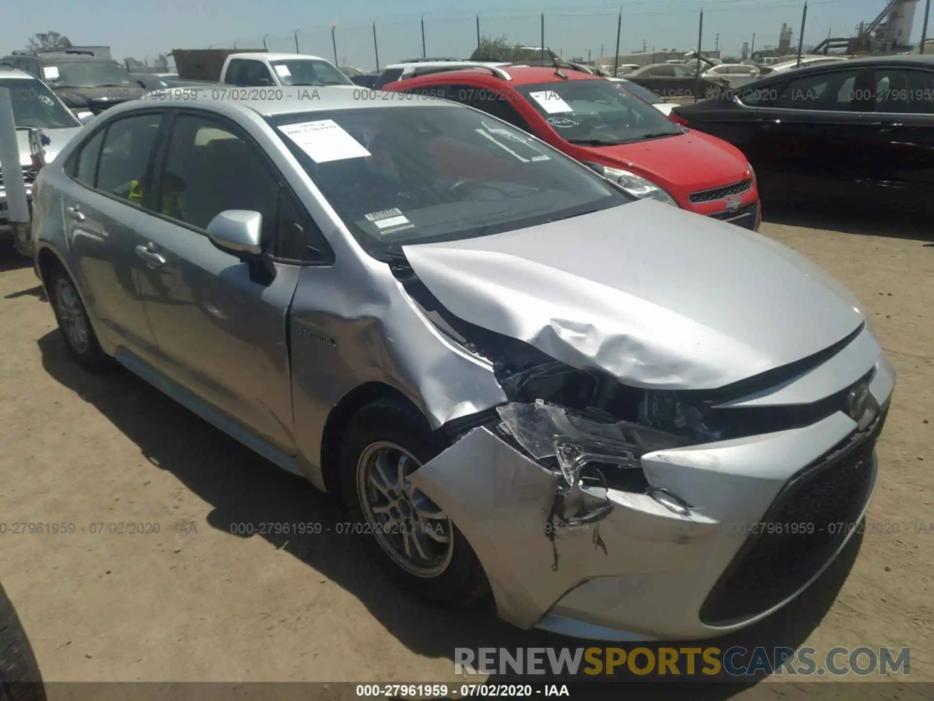 1 Photograph of a damaged car JTDEBRBE3LJ028144 TOYOTA COROLLA 2020