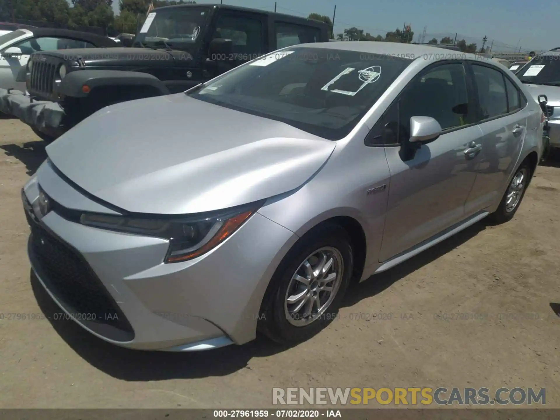 2 Photograph of a damaged car JTDEBRBE3LJ028144 TOYOTA COROLLA 2020