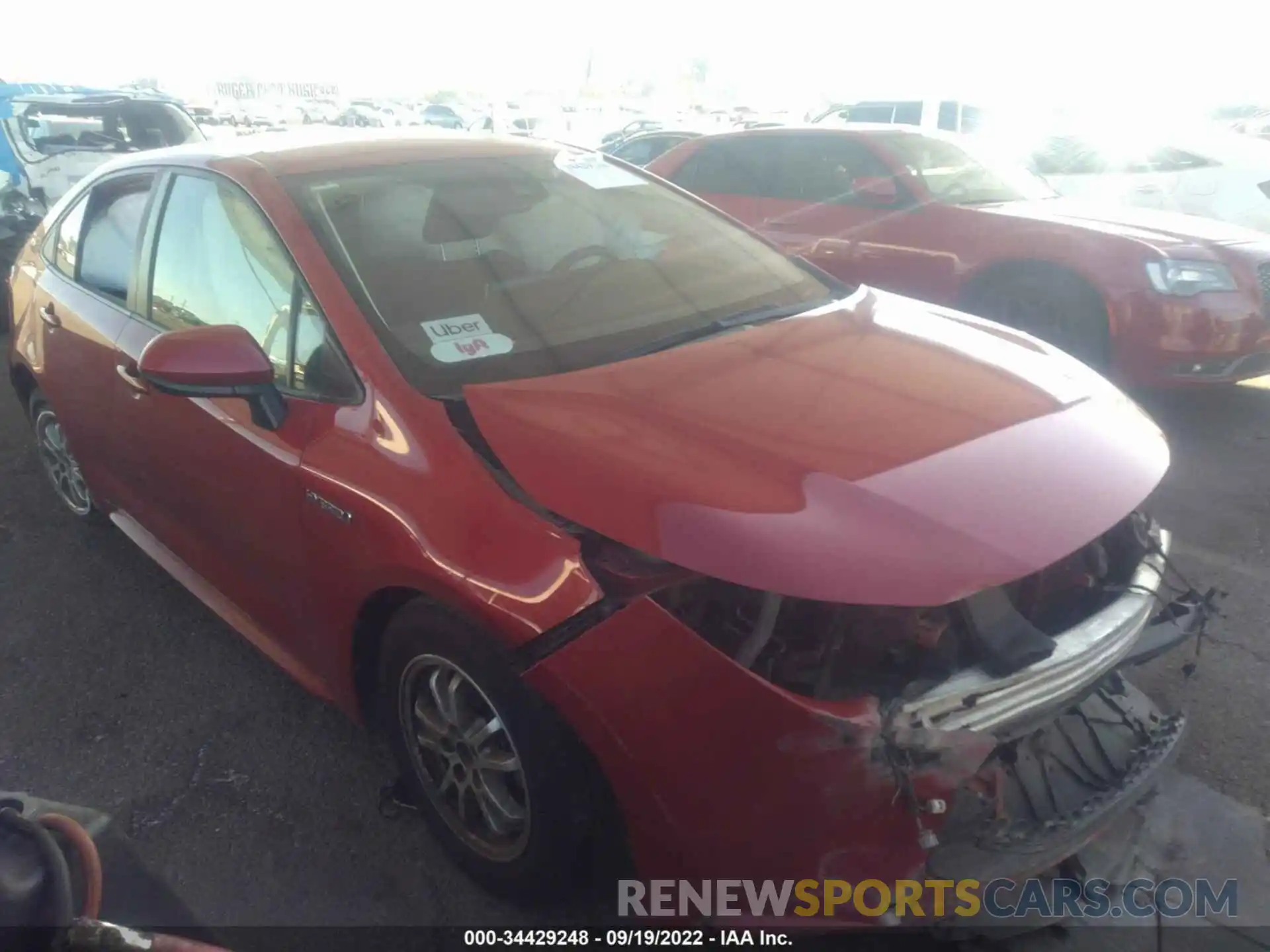 1 Photograph of a damaged car JTDEBRBE3LJ028239 TOYOTA COROLLA 2020