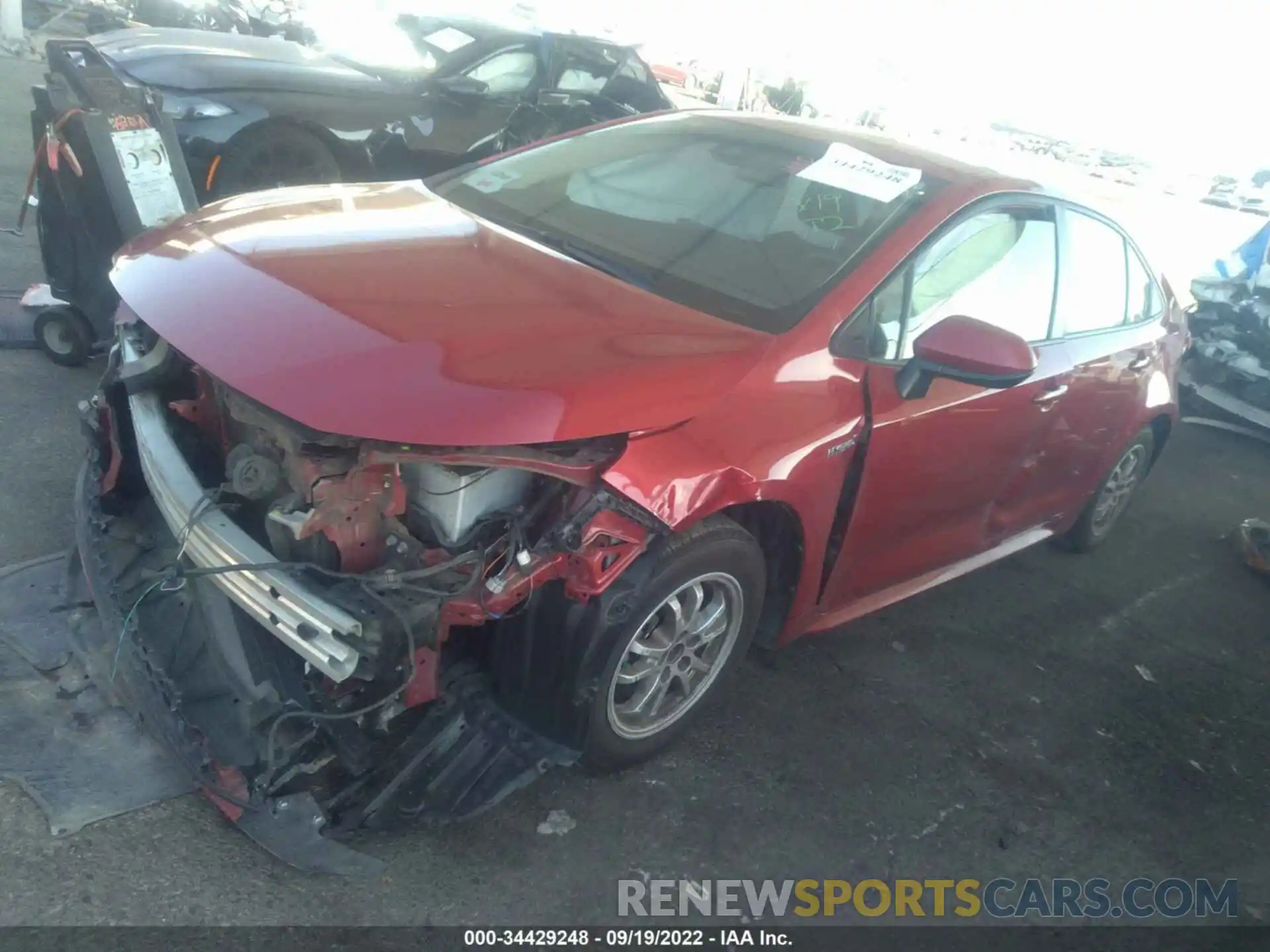 2 Photograph of a damaged car JTDEBRBE3LJ028239 TOYOTA COROLLA 2020