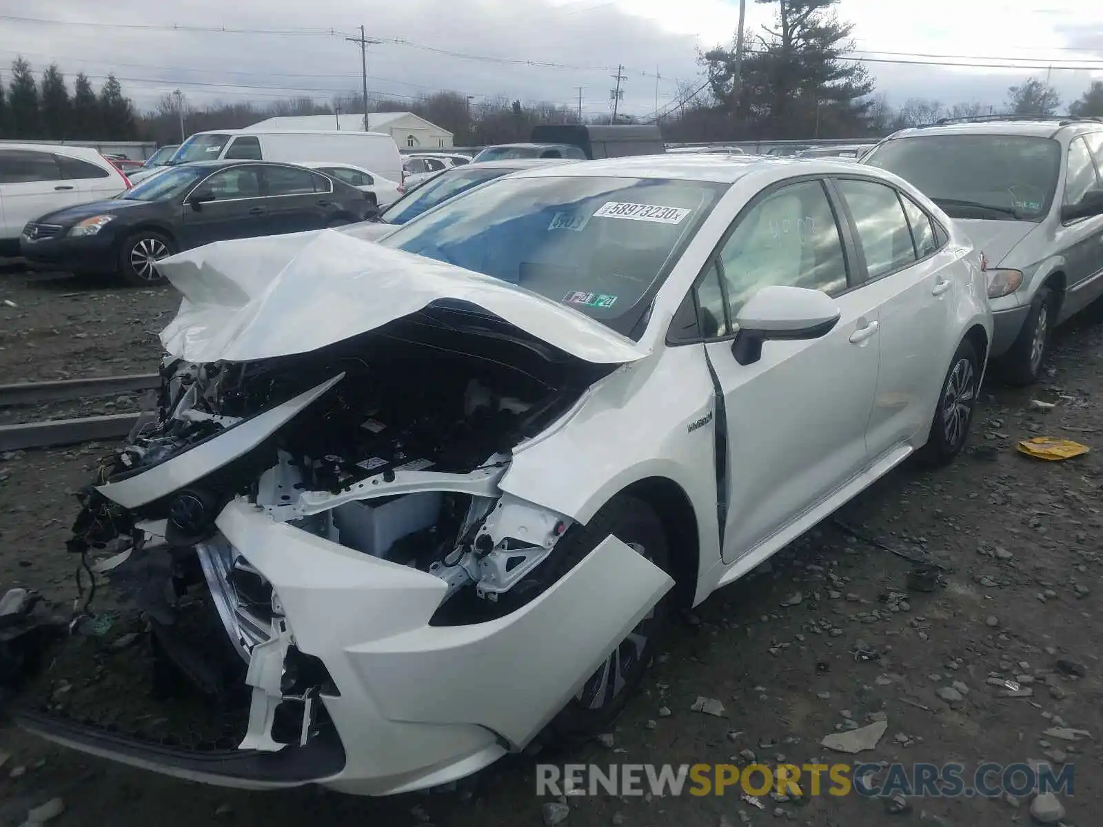 2 Photograph of a damaged car JTDEBRBE3LJ030539 TOYOTA COROLLA 2020