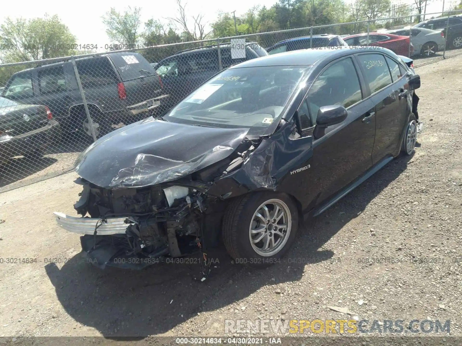 2 Photograph of a damaged car JTDEBRBE4LJ001700 TOYOTA COROLLA 2020